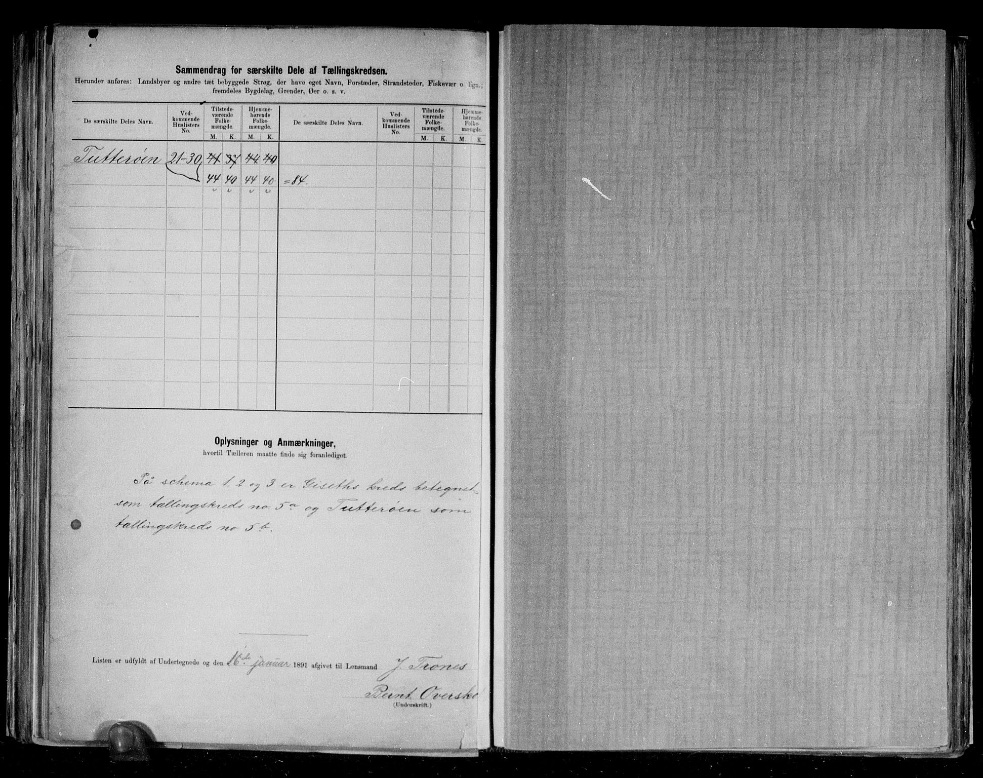 RA, 1891 census for 1717 Frosta, 1891, p. 21