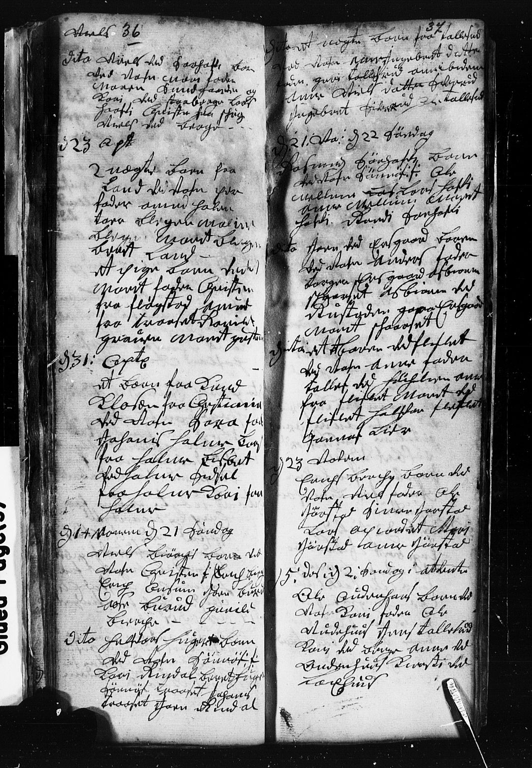 Fåberg prestekontor, SAH/PREST-086/H/Ha/Hab/L0001: Parish register (copy) no. 1, 1727-1767, p. 36-37