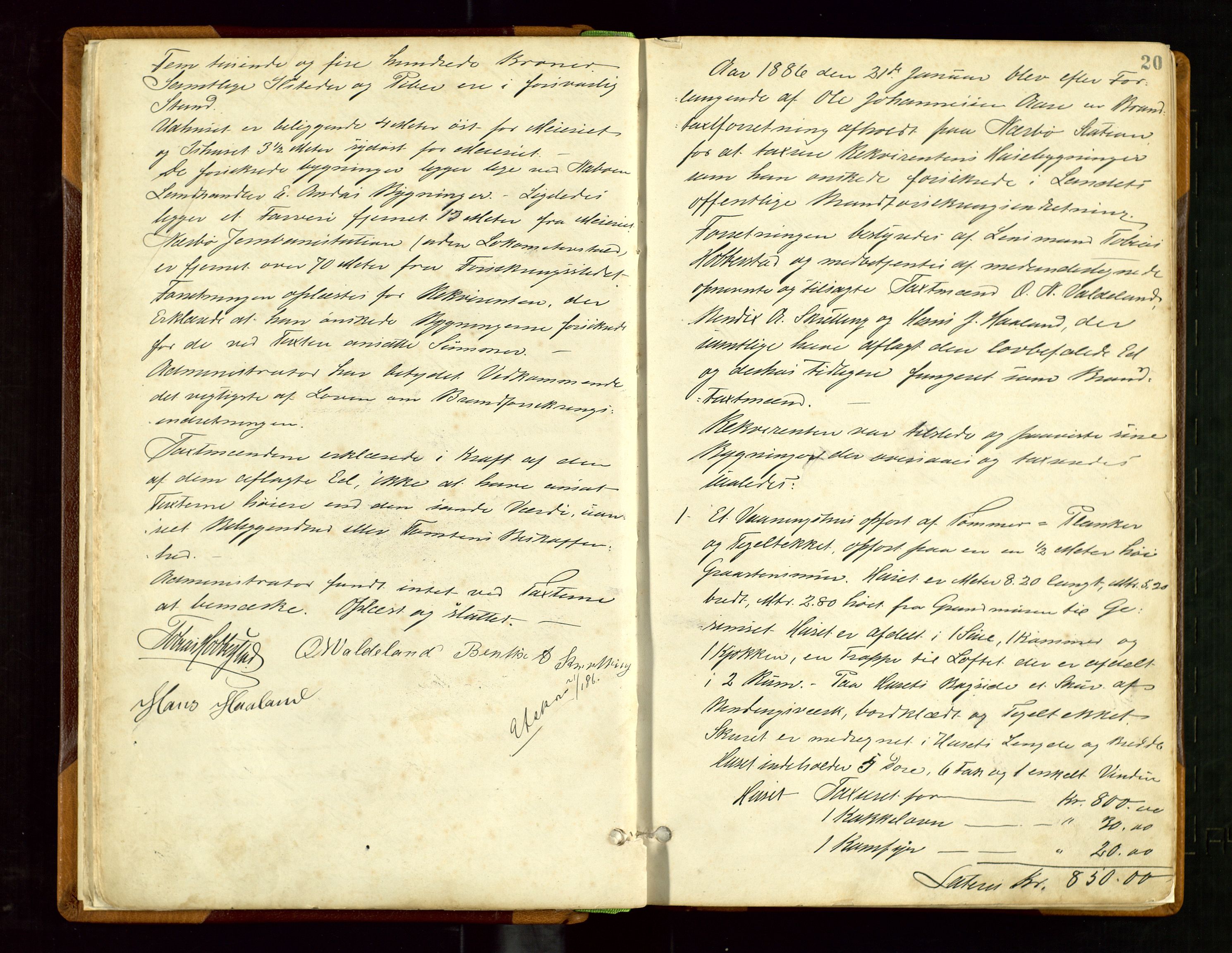 Hå lensmannskontor, AV/SAST-A-100456/Goa/L0002: Takstprotokoll, 1883-1919, p. 19b-20a