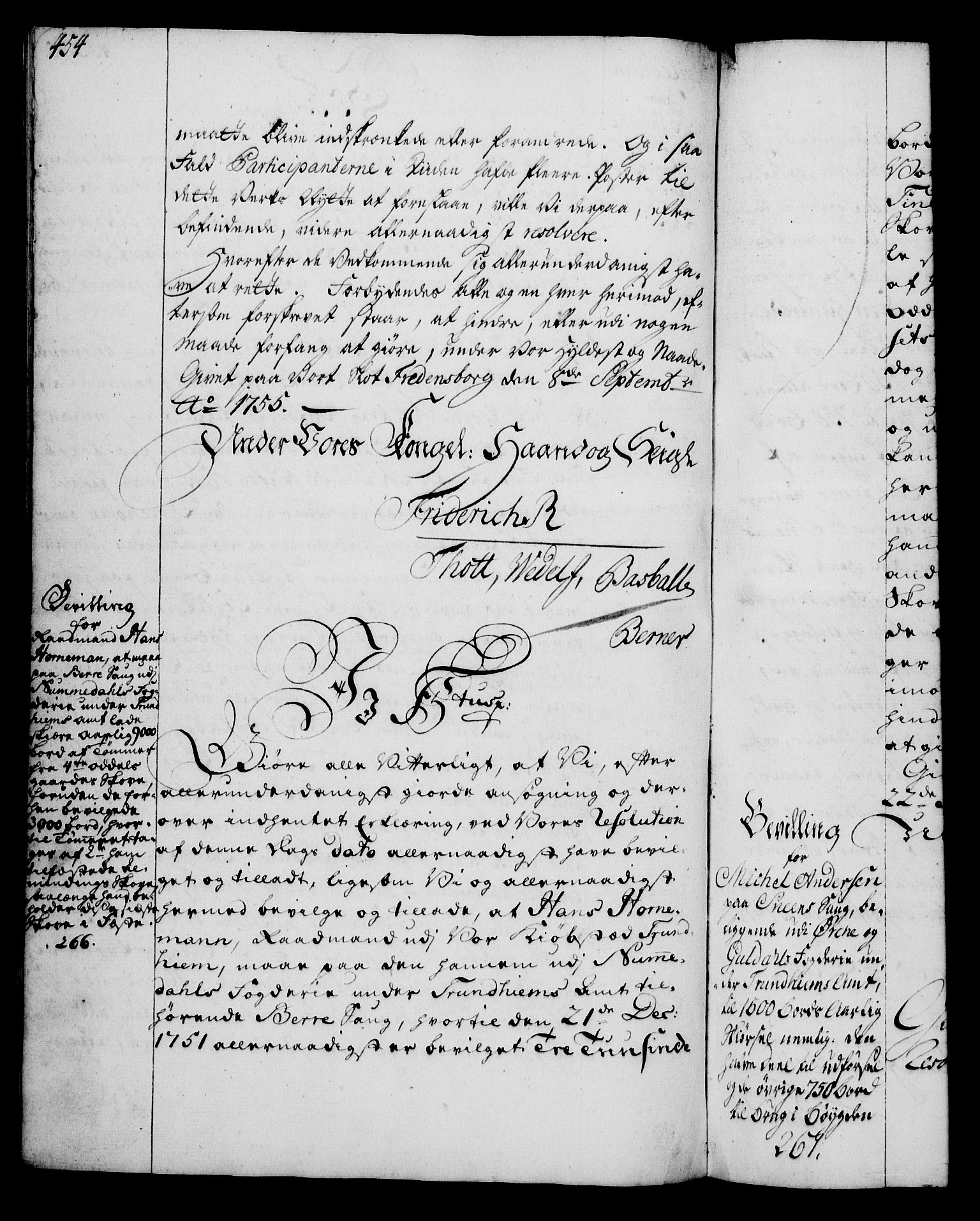 Rentekammeret, Kammerkanselliet, AV/RA-EA-3111/G/Gg/Gga/L0006: Norsk ekspedisjonsprotokoll med register (merket RK 53.6), 1749-1759, p. 454