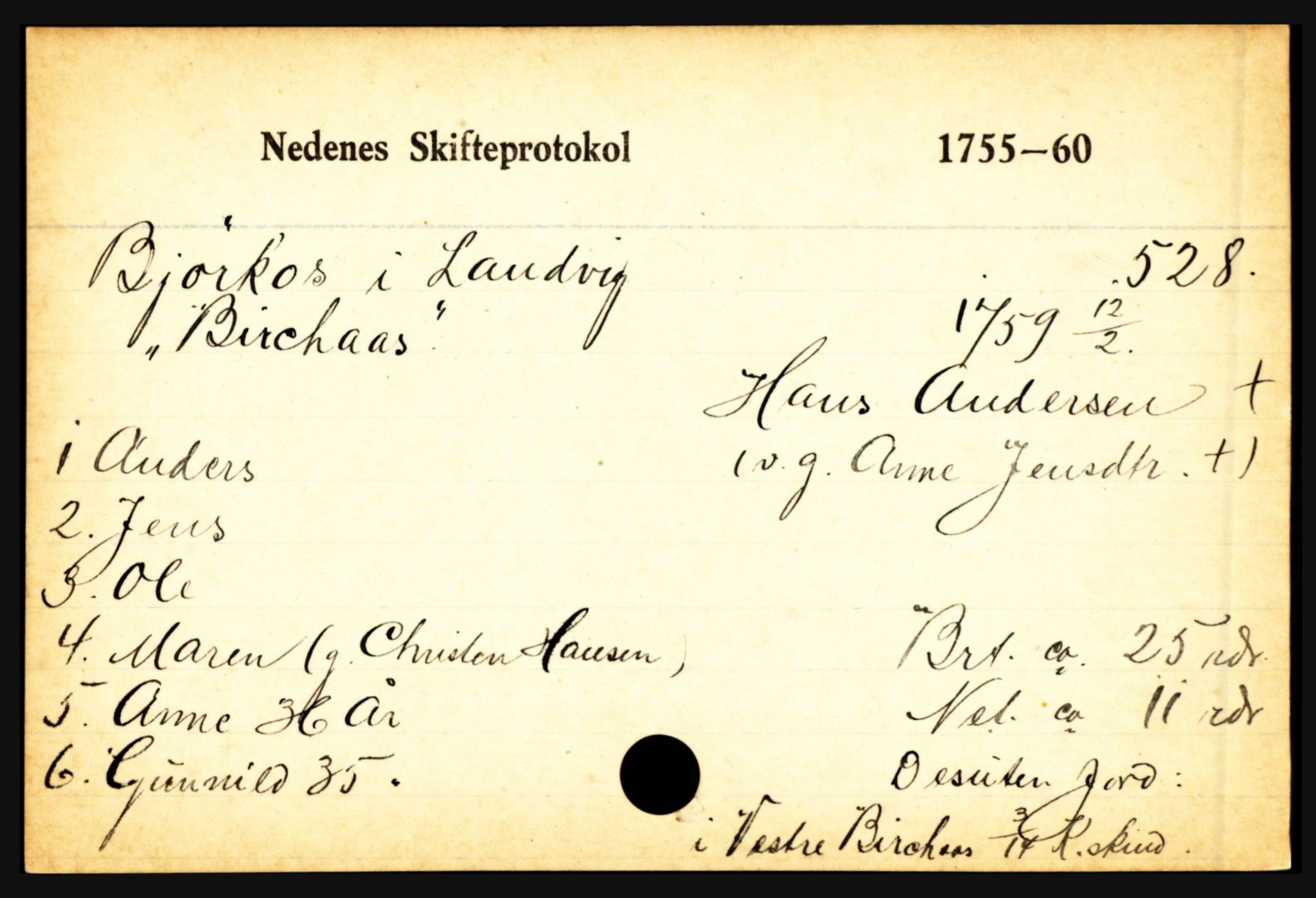 Nedenes sorenskriveri før 1824, AV/SAK-1221-0007/H, p. 2923