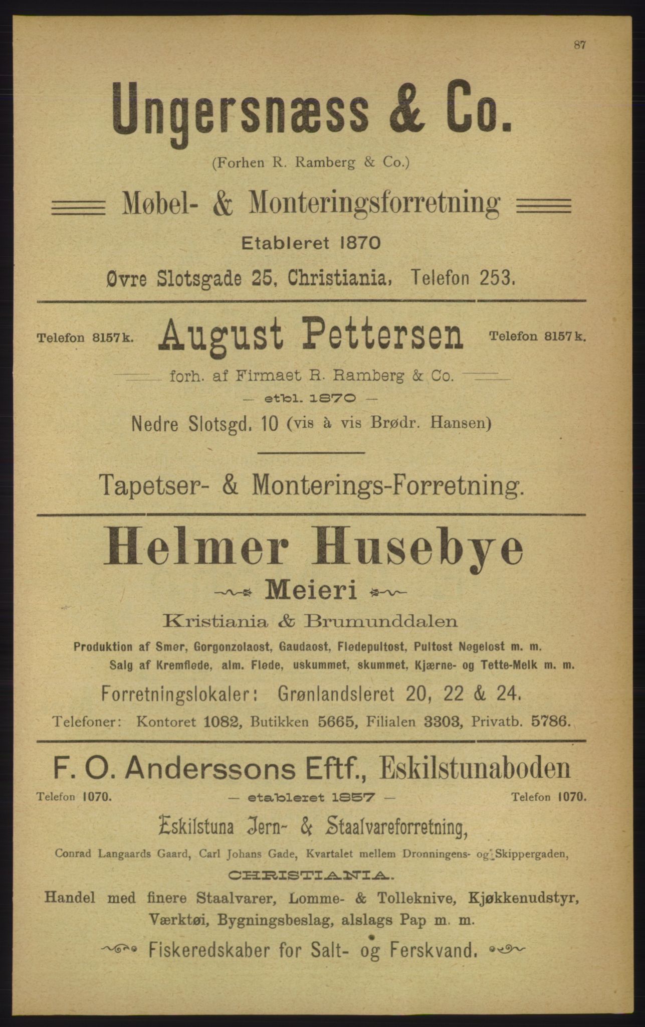 Kristiania/Oslo adressebok, PUBL/-, 1906, p. 87