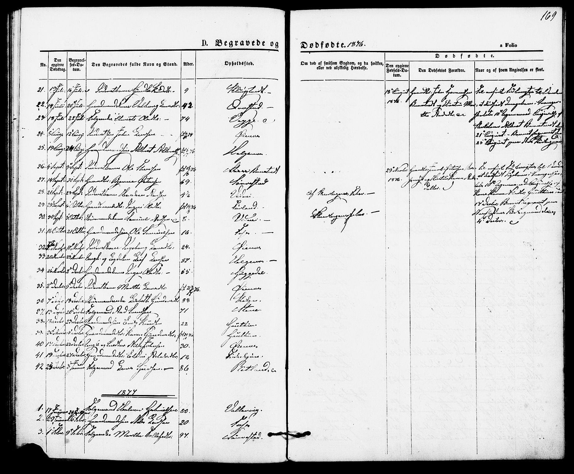 Suldal sokneprestkontor, AV/SAST-A-101845/01/IV/L0010: Parish register (official) no. A 10, 1869-1878, p. 169