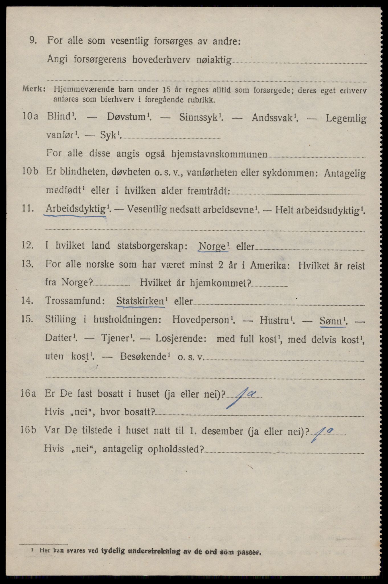 SAST, 1920 census for Eigersund, 1920, p. 1618