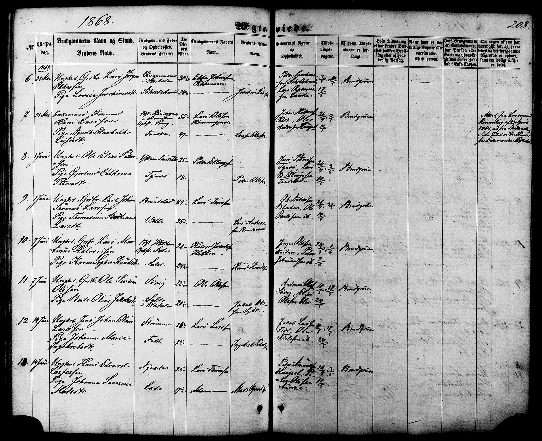 Ministerialprotokoller, klokkerbøker og fødselsregistre - Møre og Romsdal, AV/SAT-A-1454/522/L0314: Parish register (official) no. 522A09, 1863-1877, p. 203