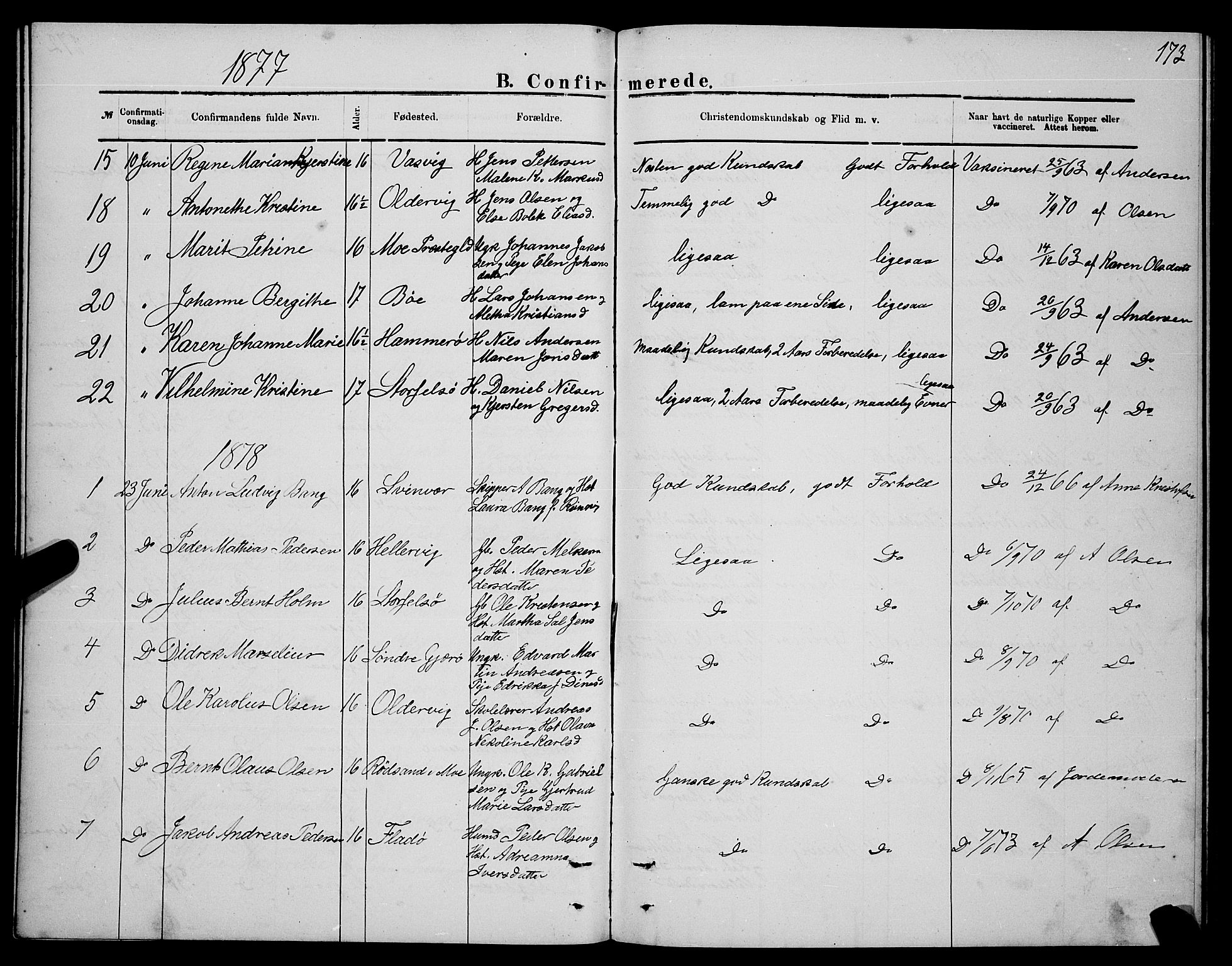 Ministerialprotokoller, klokkerbøker og fødselsregistre - Nordland, SAT/A-1459/841/L0620: Parish register (copy) no. 841C04, 1877-1896, p. 173