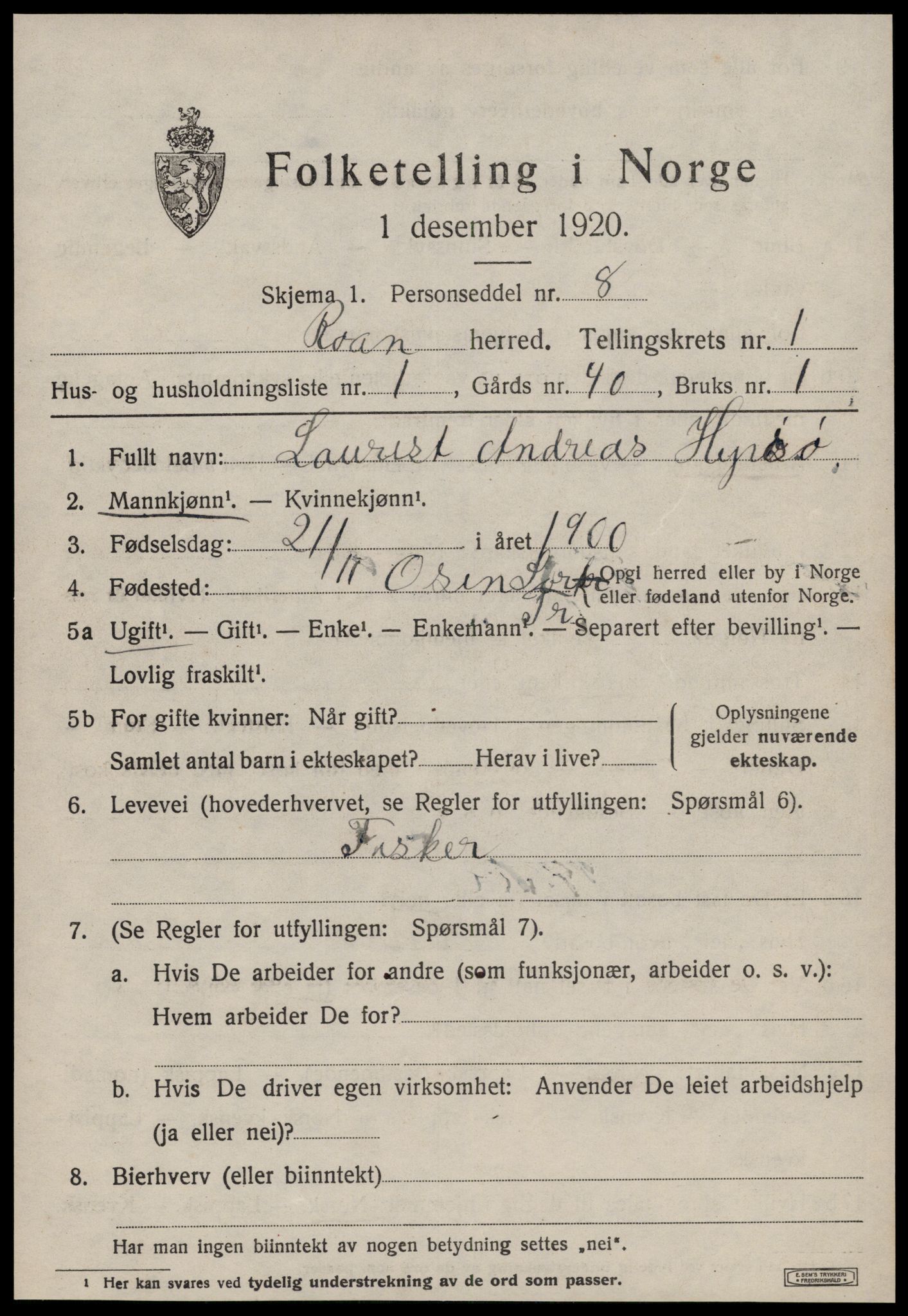 SAT, 1920 census for Roan, 1920, p. 817