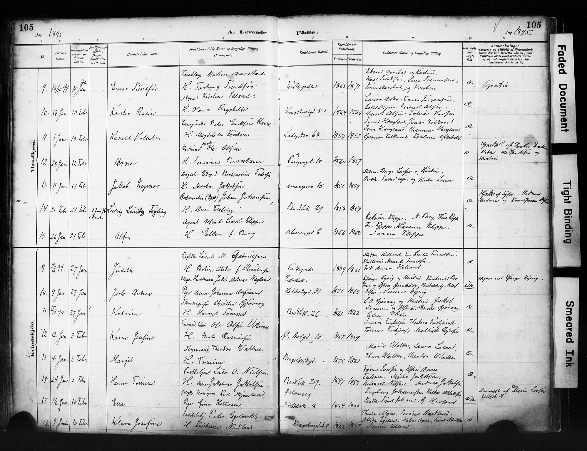 St. Petri sokneprestkontor, AV/SAST-A-101813/001/30/30BA/L0019: Parish register (official) no. A 20, 1888-1901, p. 105