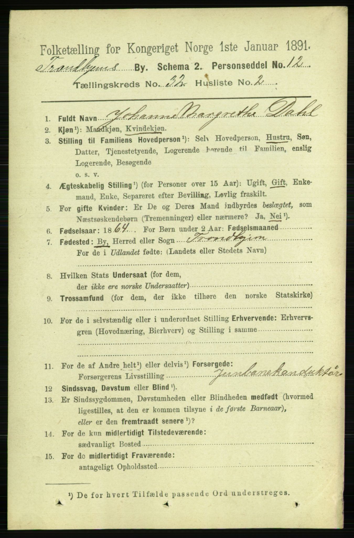 RA, 1891 census for 1601 Trondheim, 1891, p. 23955