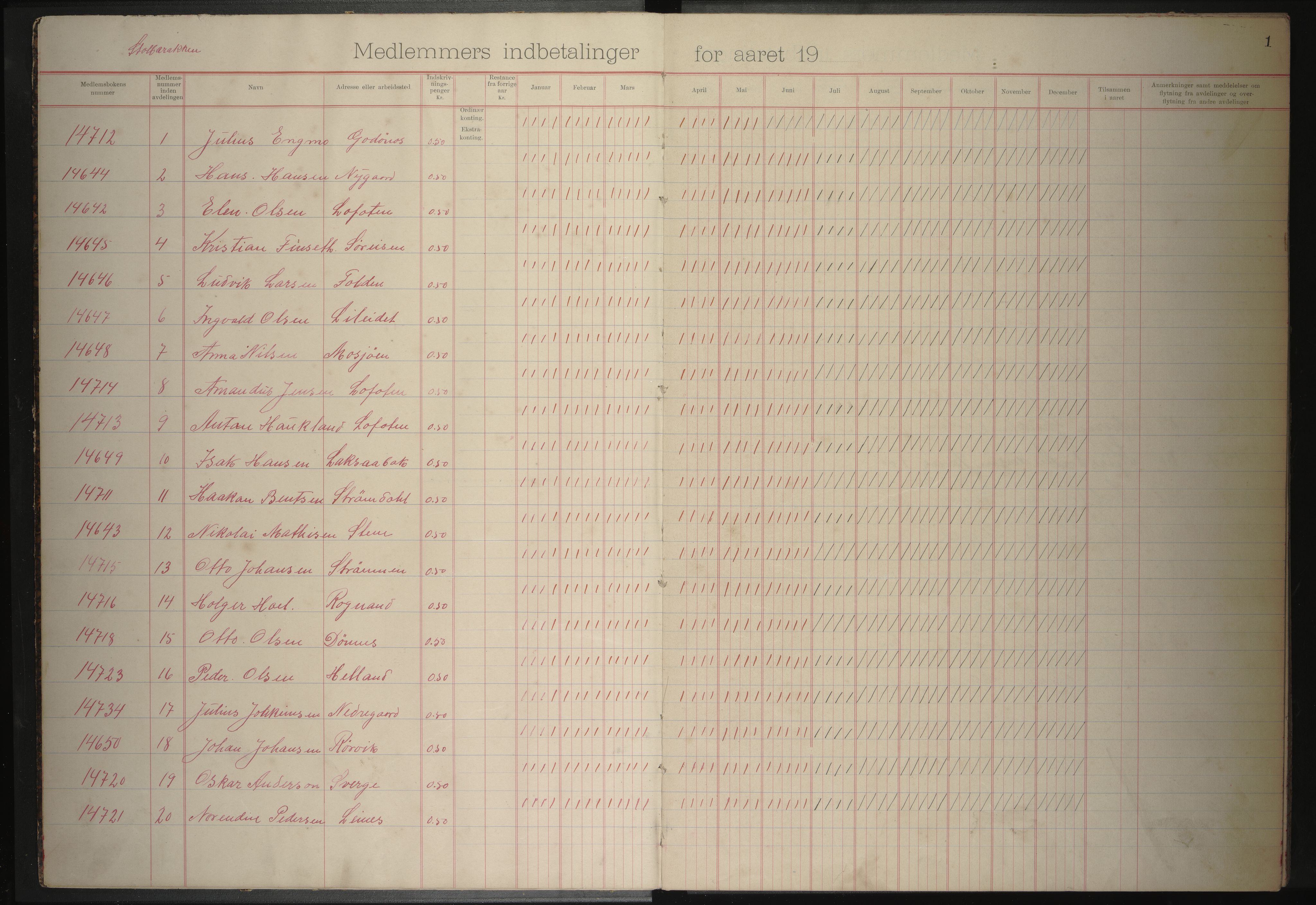 Sandnes arbeiderforening avd. 221 av Norsk Arbeidsmandsforbund, AIN/A23-115/P/Pa/L0002: Medlemsprotokoll, 1916-1920