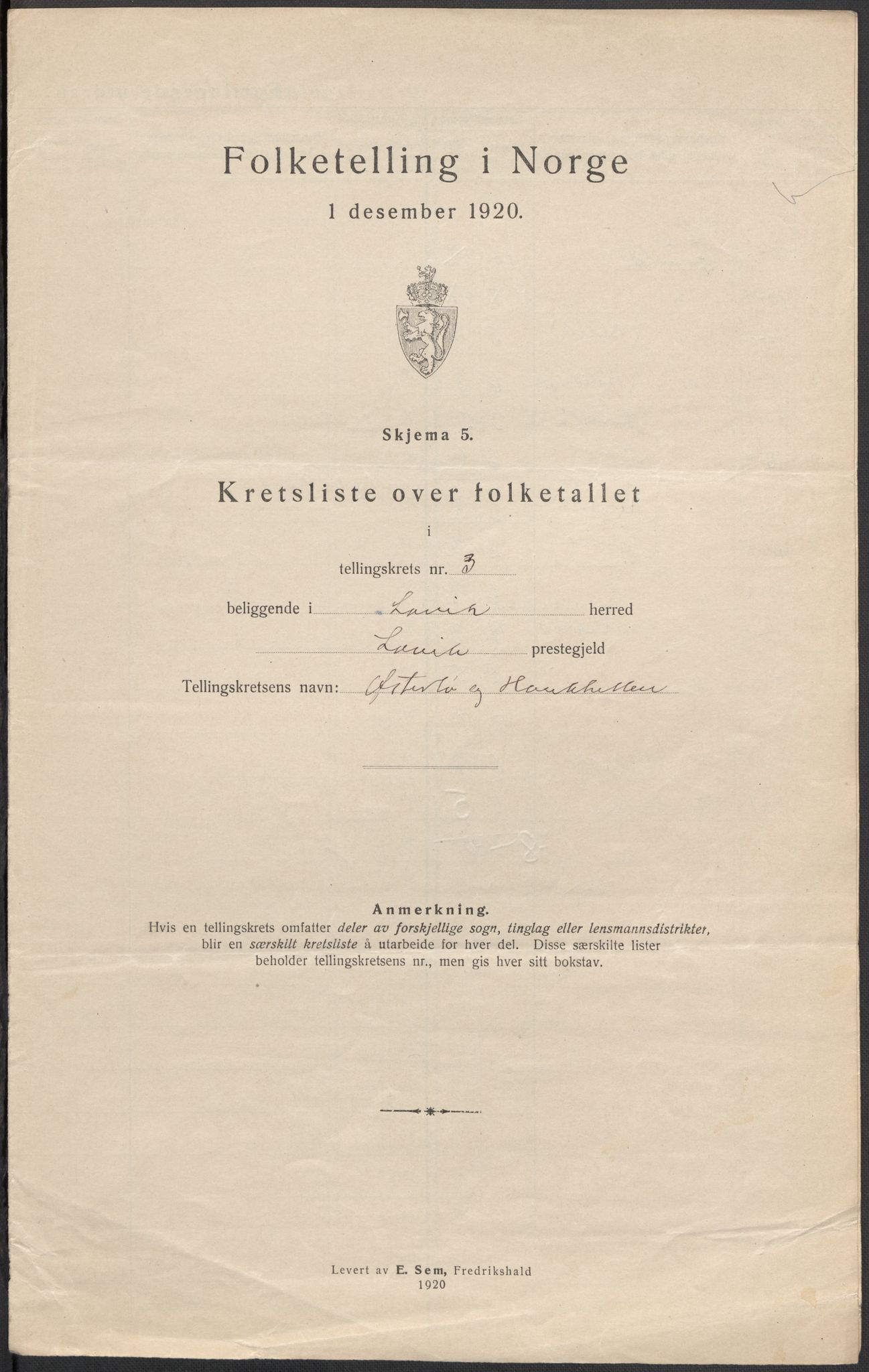 SAB, 1920 census for Lavik, 1920, p. 14