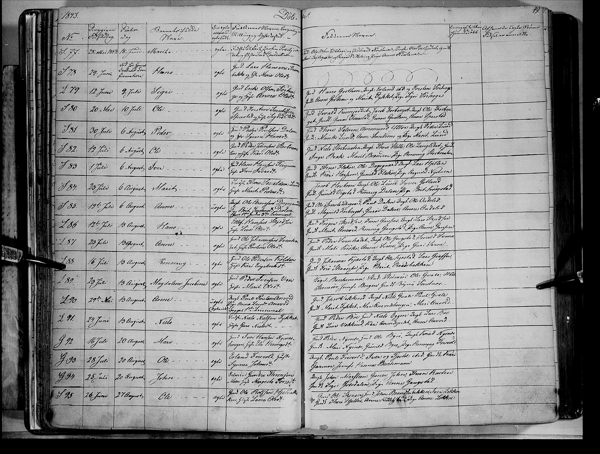 Lom prestekontor, SAH/PREST-070/K/L0006: Parish register (official) no. 6A, 1837-1863, p. 49