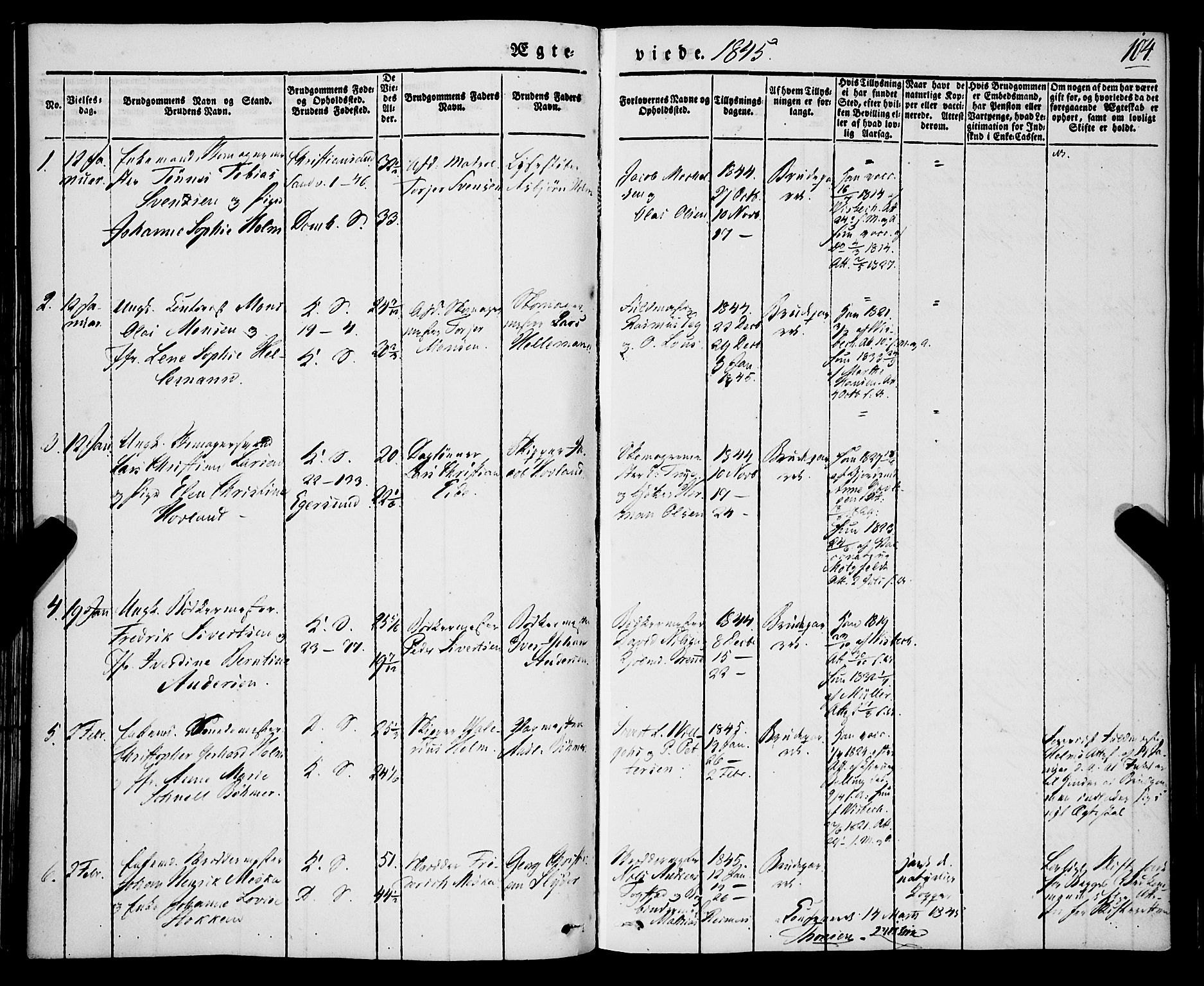 Korskirken sokneprestembete, SAB/A-76101/H/Haa/L0034: Parish register (official) no. D 1, 1832-1852, p. 104