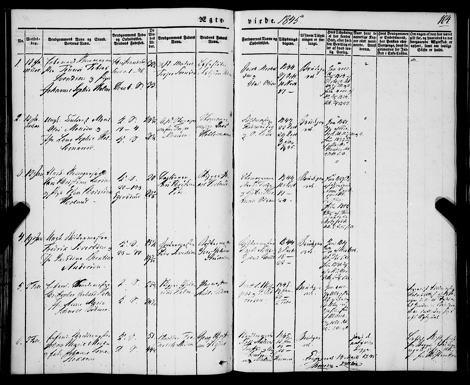 Korskirken sokneprestembete, AV/SAB-A-76101/H/Haa/L0034: Parish register (official) no. D 1, 1832-1852, p. 104