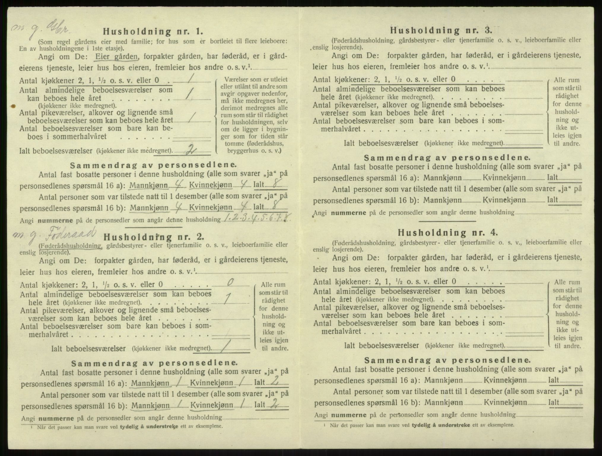 SAB, 1920 census for Brekke, 1920, p. 129