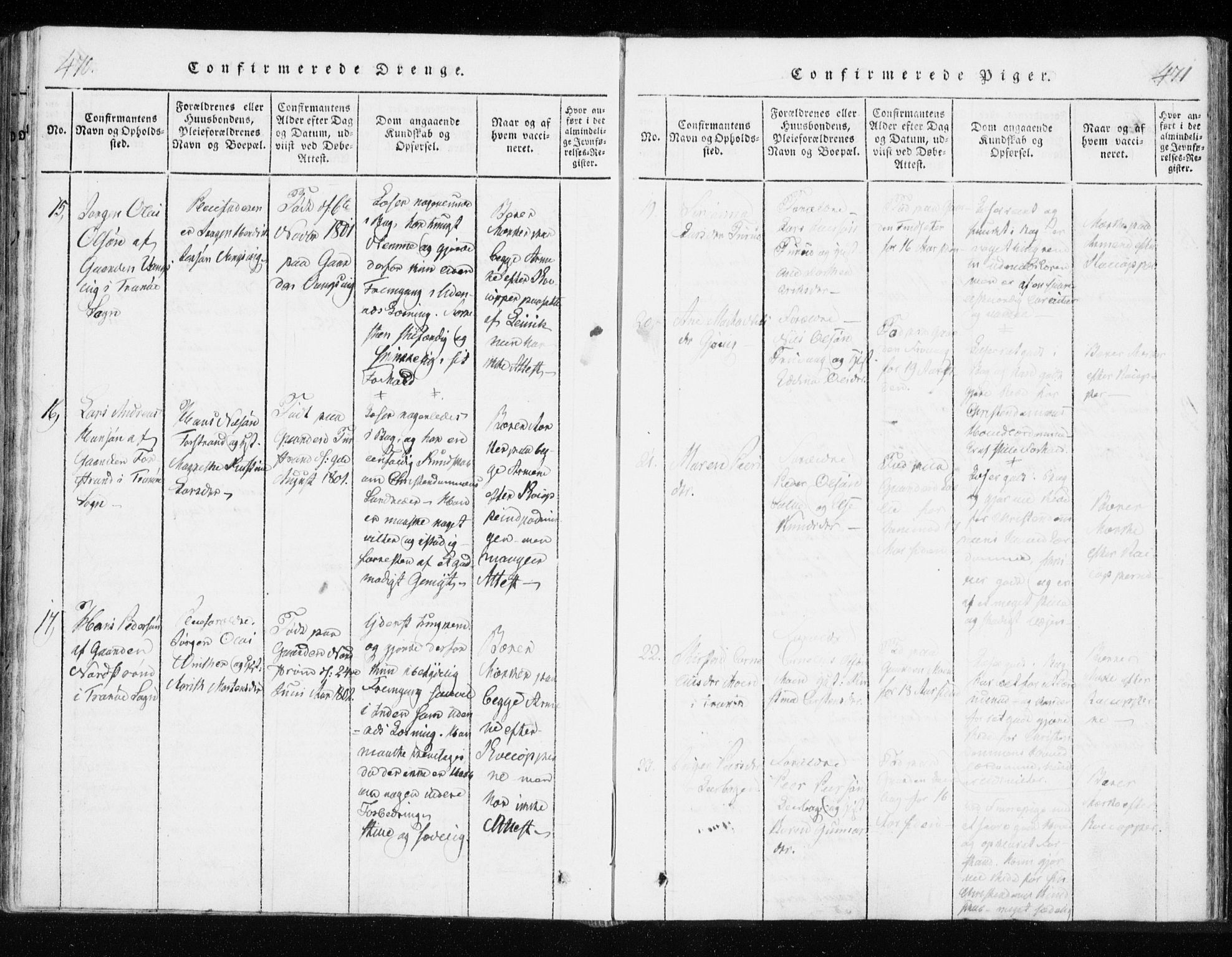 Tranøy sokneprestkontor, AV/SATØ-S-1313/I/Ia/Iaa/L0004kirke: Parish register (official) no. 4, 1820-1829, p. 470-471