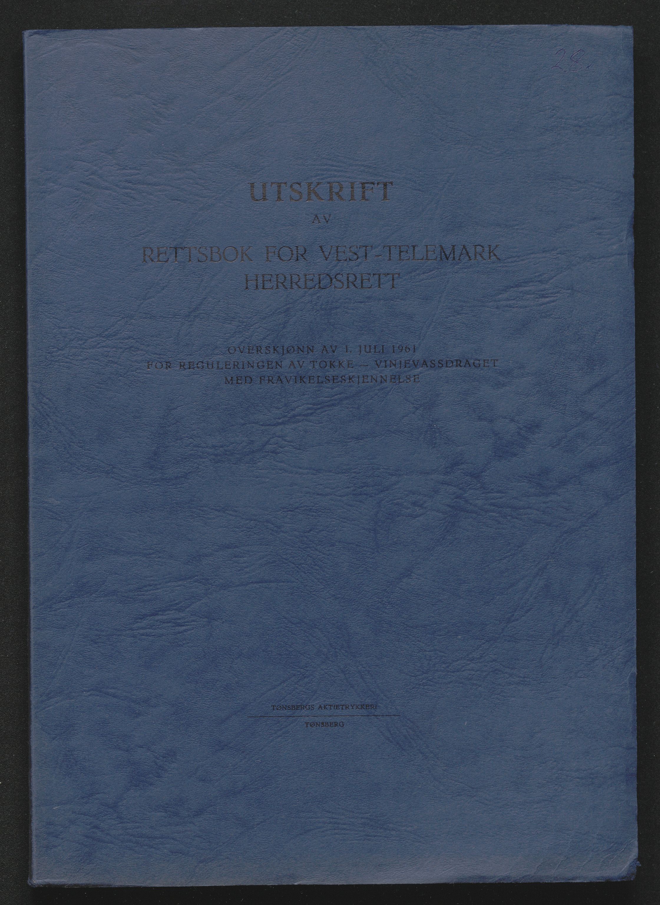 Vest-Telemark sorenskriveri, AV/SAKO-A-134/F/Fo/Foc/L0001: Tokke og Vinjevassdraget rettsbøker, 1954-1963, p. 727