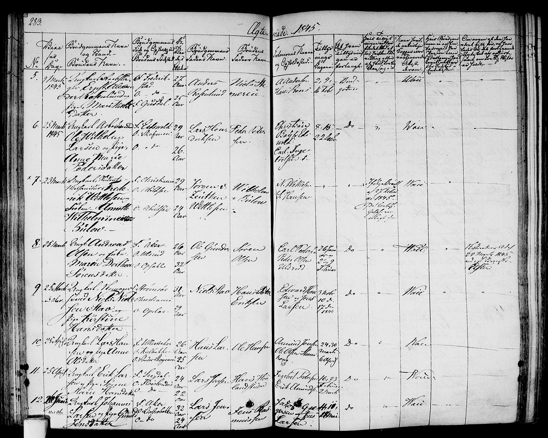 Gamlebyen prestekontor Kirkebøker, AV/SAO-A-10884/F/Fa/L0003: Parish register (official) no. 3, 1829-1849, p. 283