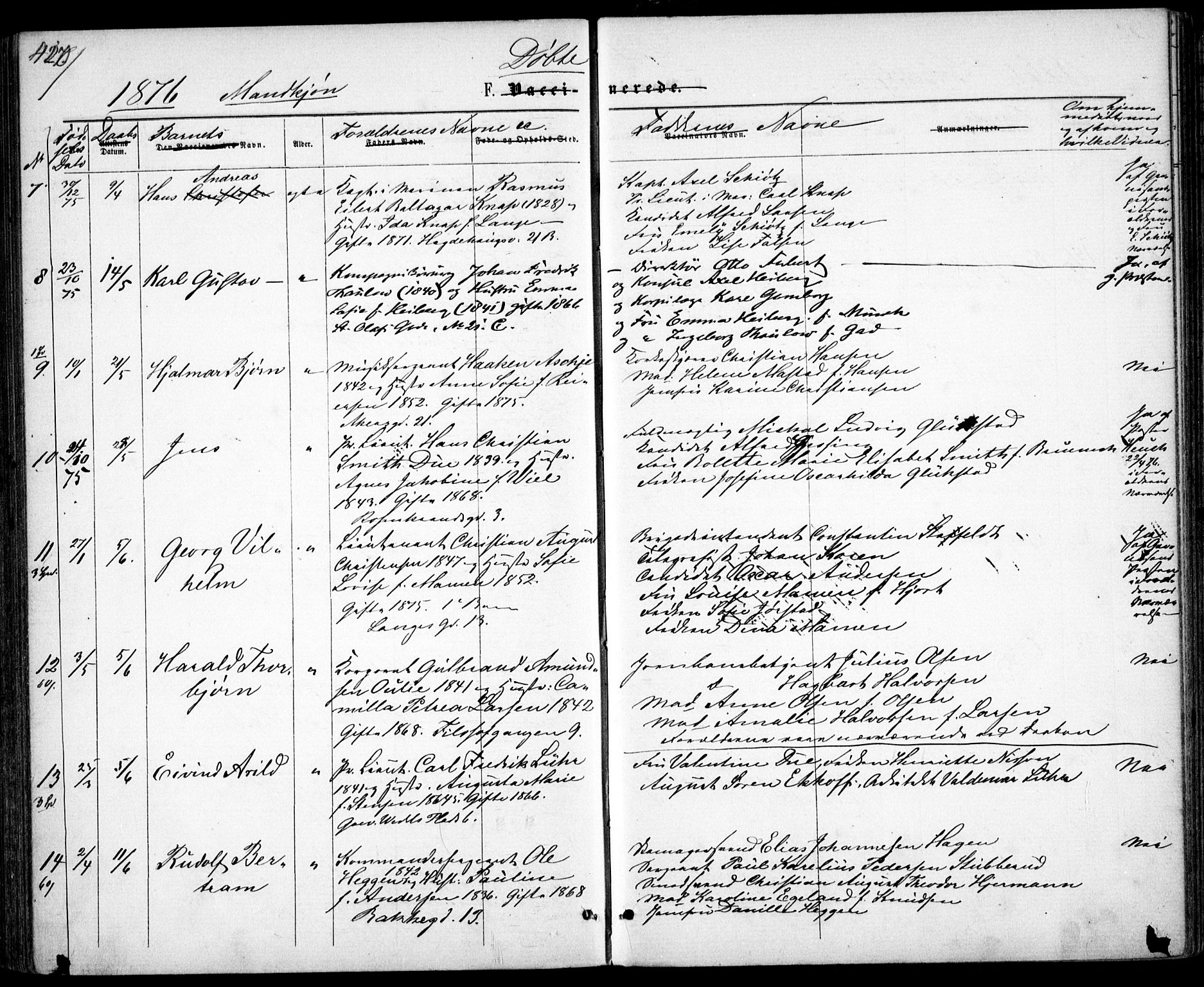 Garnisonsmenigheten Kirkebøker, AV/SAO-A-10846/G/Ga/L0006: Parish register (copy) no. 6, 1860-1880, p. 420