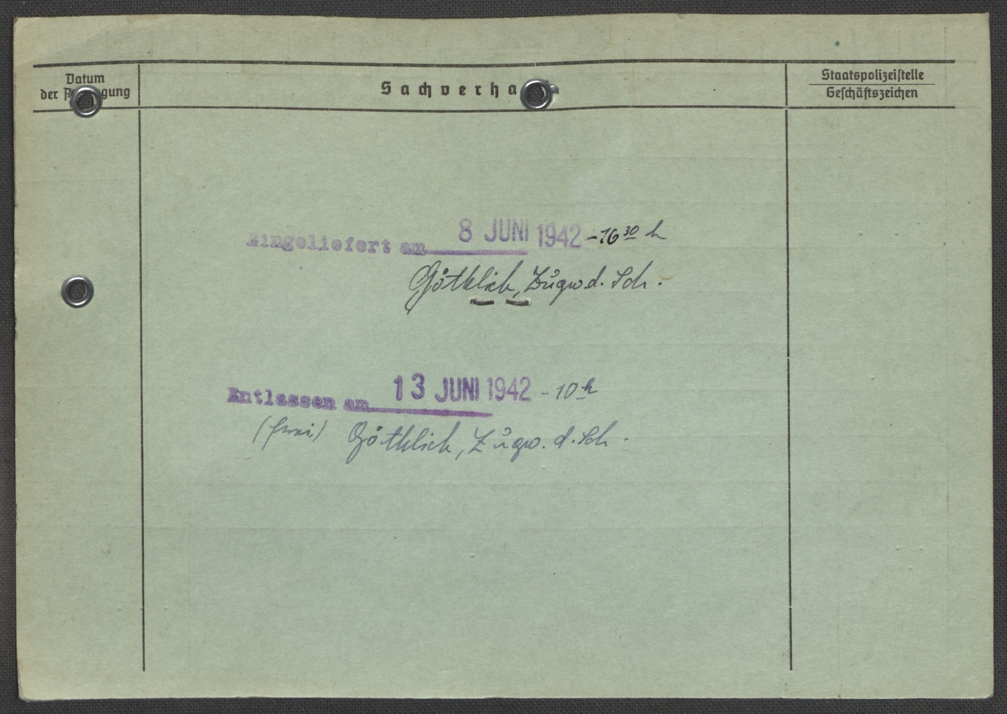 Befehlshaber der Sicherheitspolizei und des SD, AV/RA-RAFA-5969/E/Ea/Eaa/L0010: Register over norske fanger i Møllergata 19: Sø-Å, 1940-1945, p. 1189