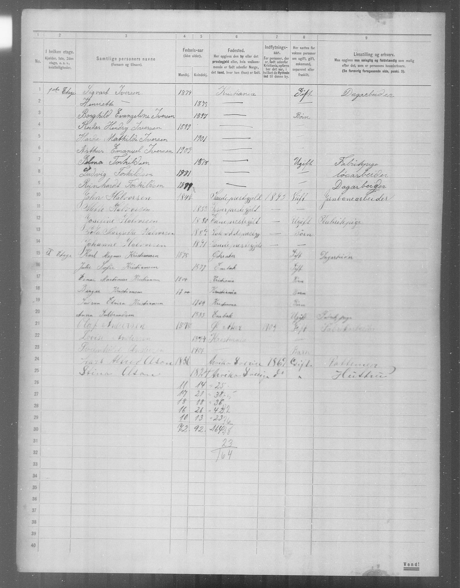 OBA, Municipal Census 1904 for Kristiania, 1904, p. 24169