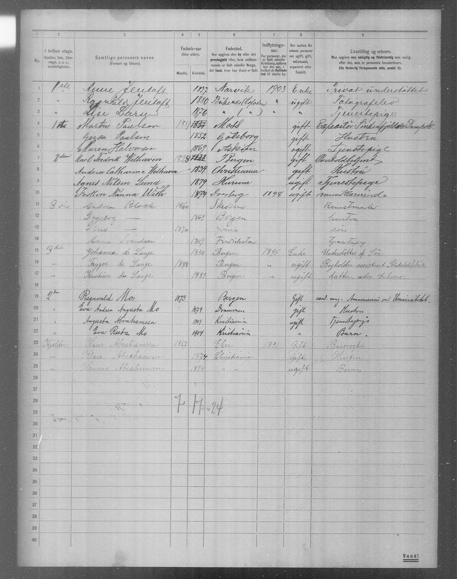 OBA, Municipal Census 1904 for Kristiania, 1904, p. 11111