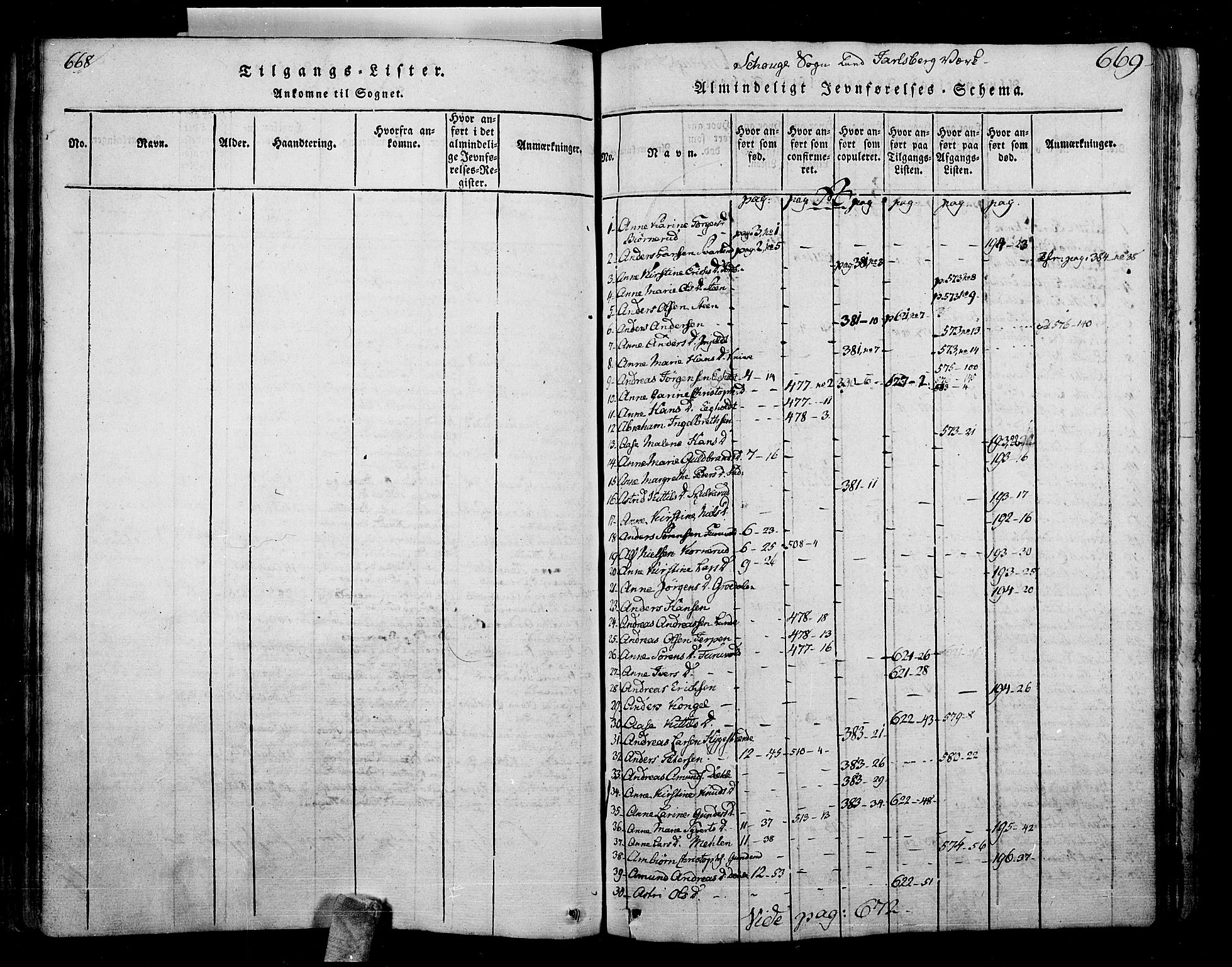 Skoger kirkebøker, SAKO/A-59/F/Fa/L0002: Parish register (official) no. I 2 /1, 1814-1842, p. 668-669