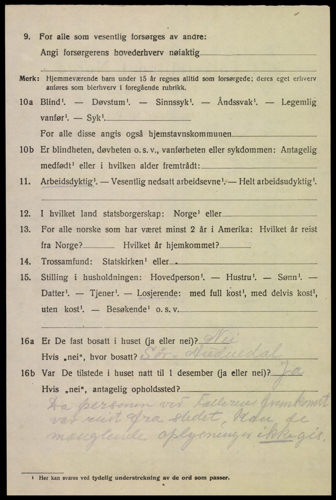 SAK, 1920 census for Holum, 1920, p. 1610