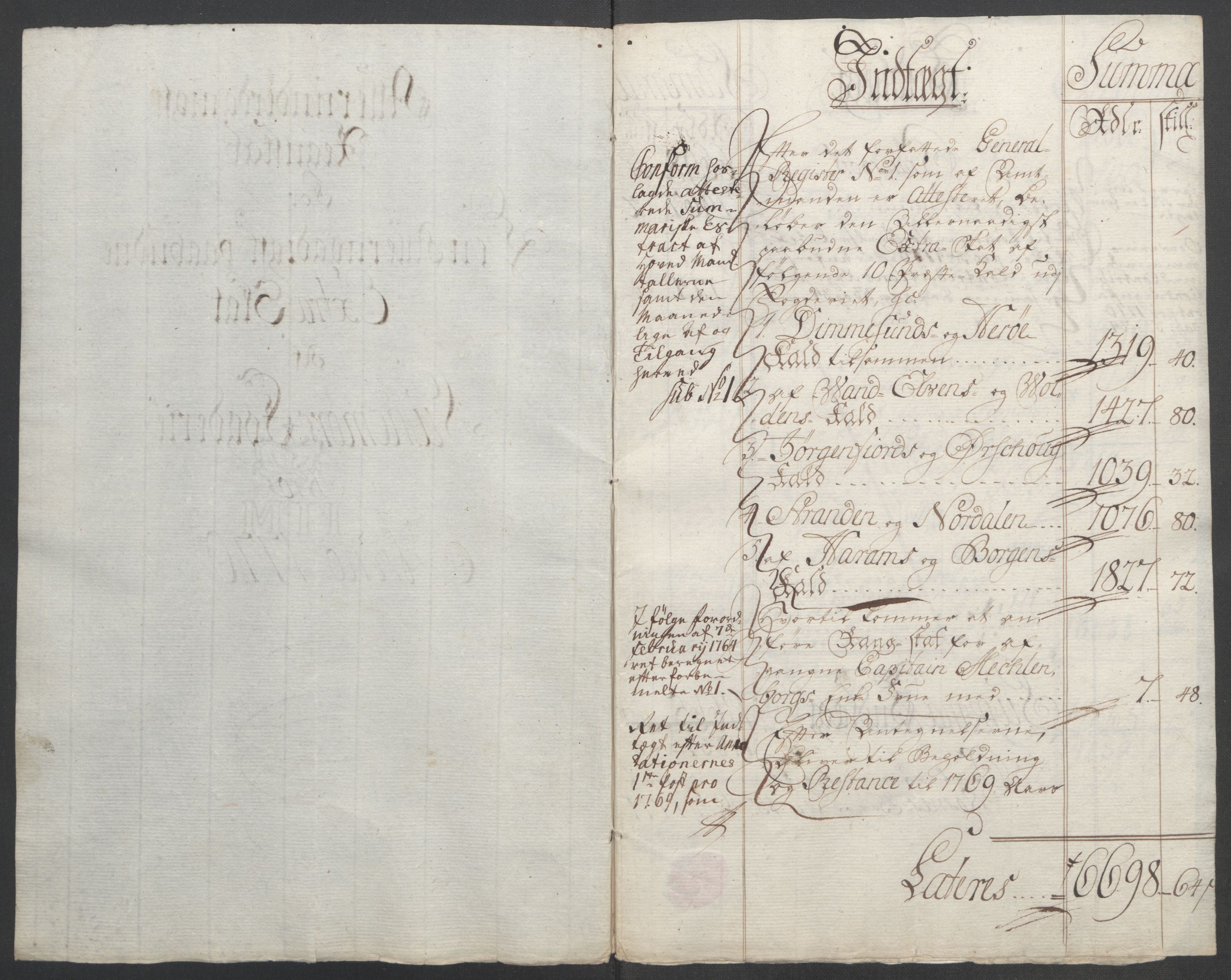 Rentekammeret inntil 1814, Reviderte regnskaper, Fogderegnskap, RA/EA-4092/R54/L3645: Ekstraskatten Sunnmøre, 1762-1772, p. 173