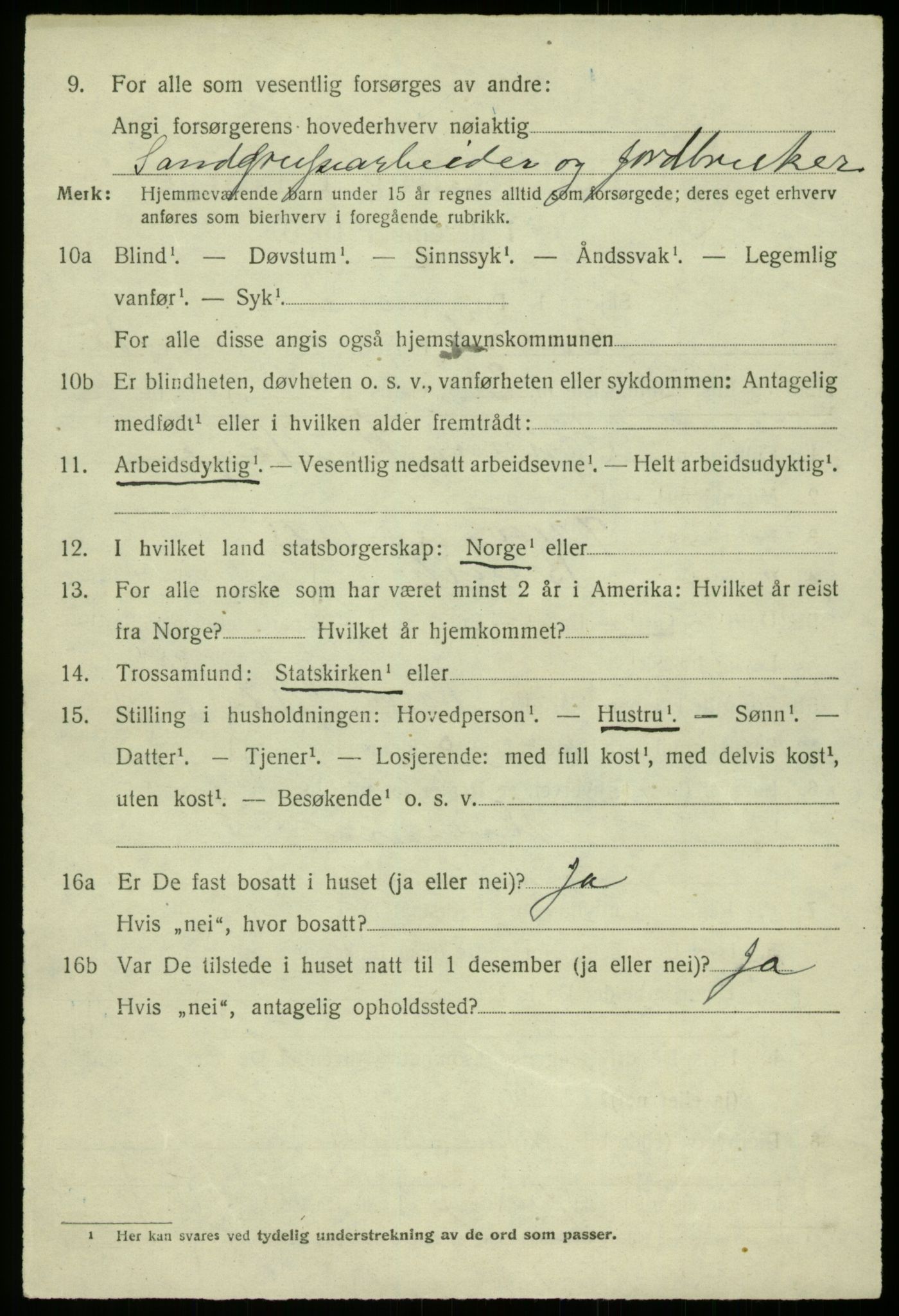 SAB, 1920 census for Bruvik, 1920, p. 9529