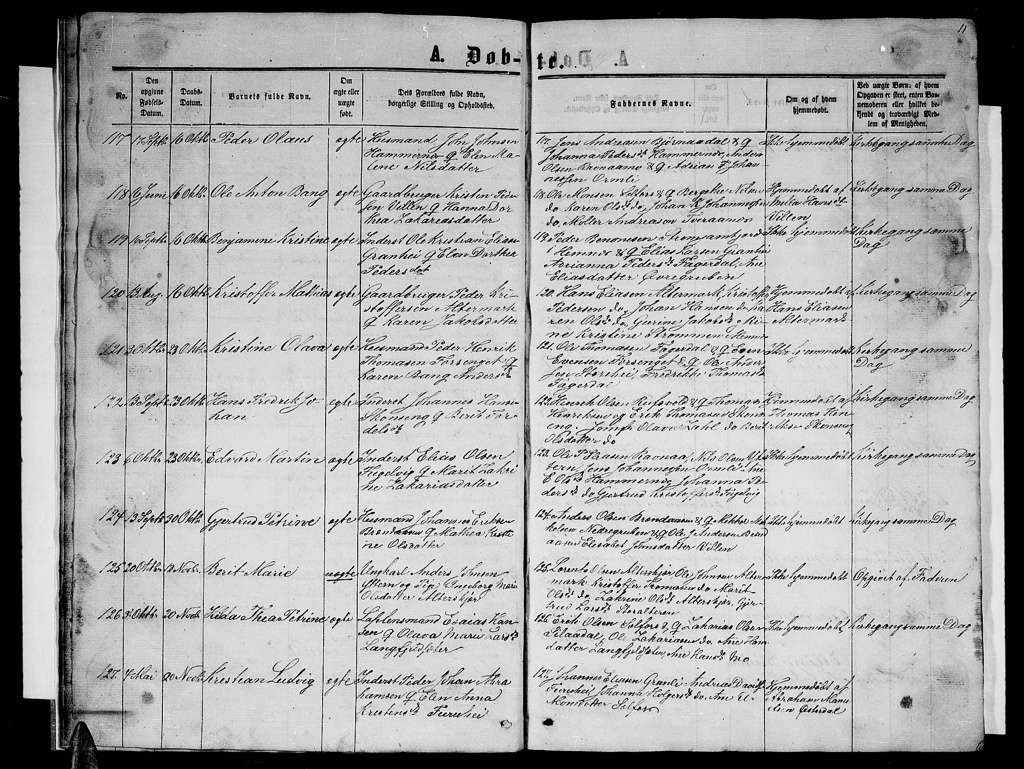 Ministerialprotokoller, klokkerbøker og fødselsregistre - Nordland, SAT/A-1459/827/L0415: Parish register (copy) no. 827C04, 1864-1886, p. 11