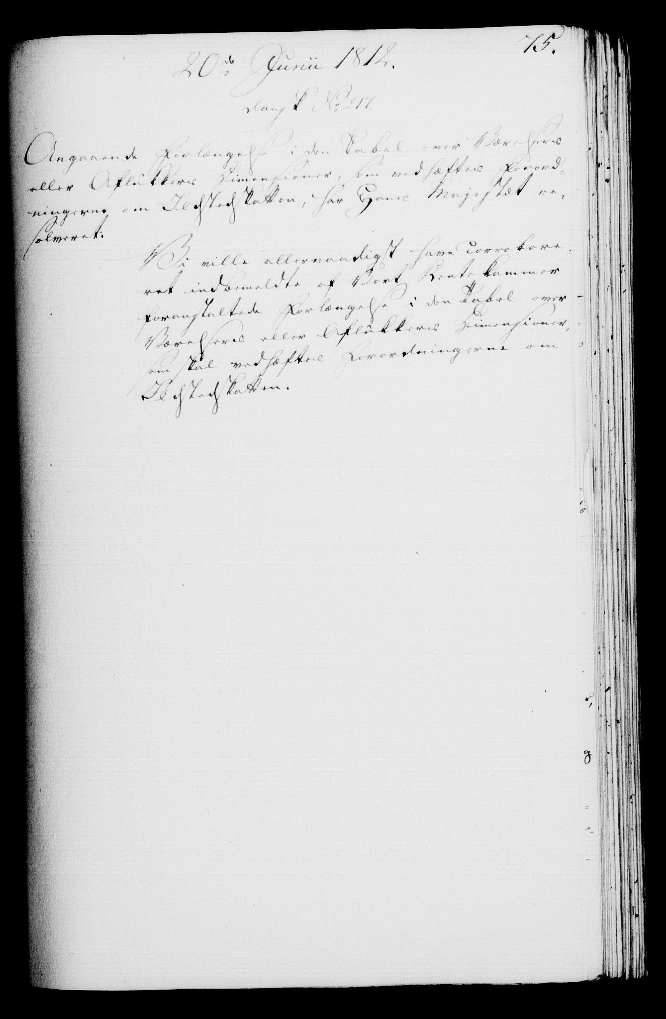 Rentekammeret, Kammerkanselliet, RA/EA-3111/G/Gf/Gfa/L0094: Norsk relasjons- og resolusjonsprotokoll (merket RK 52.94), 1812, p. 280