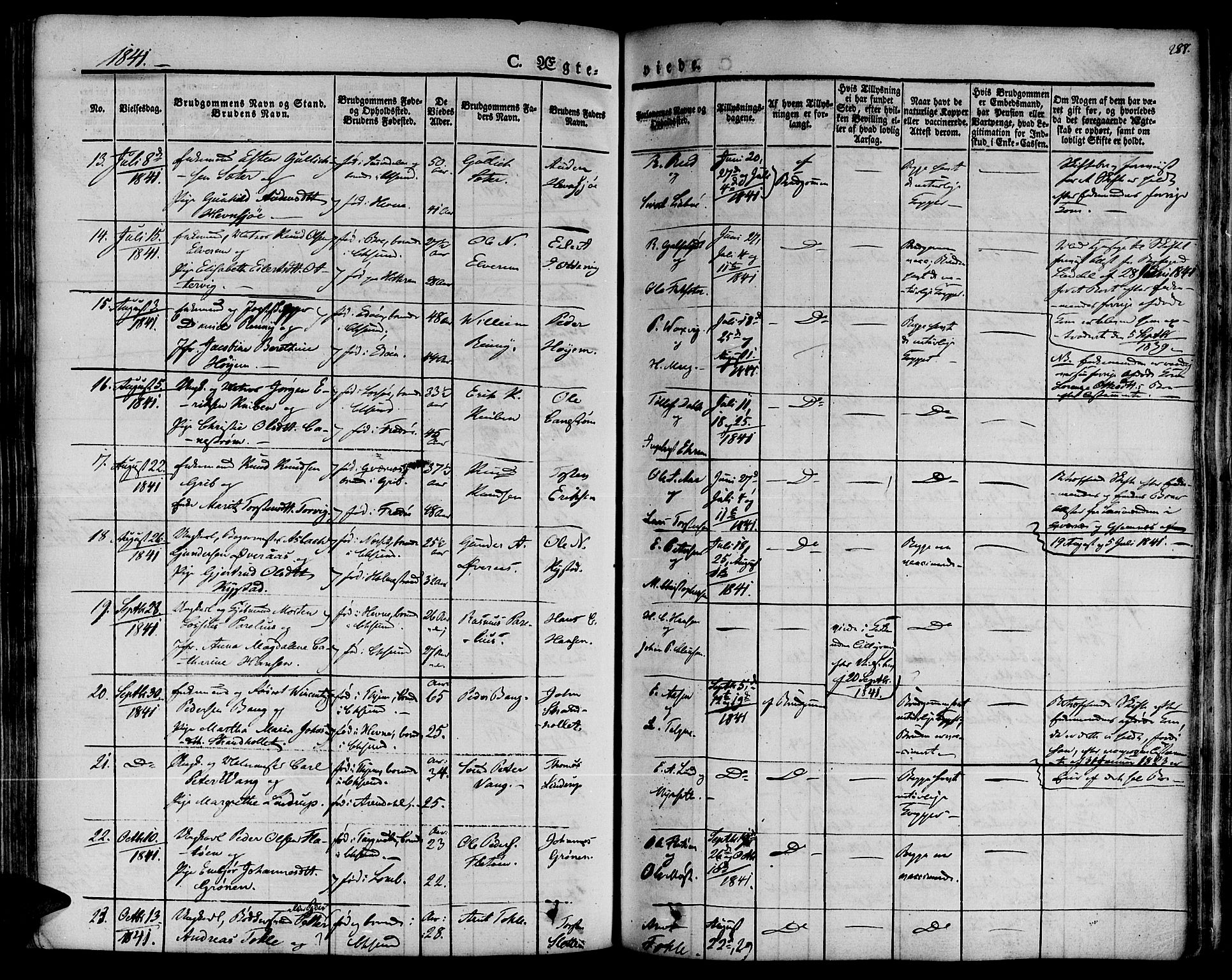 Ministerialprotokoller, klokkerbøker og fødselsregistre - Møre og Romsdal, AV/SAT-A-1454/572/L0843: Parish register (official) no. 572A06, 1832-1842, p. 288