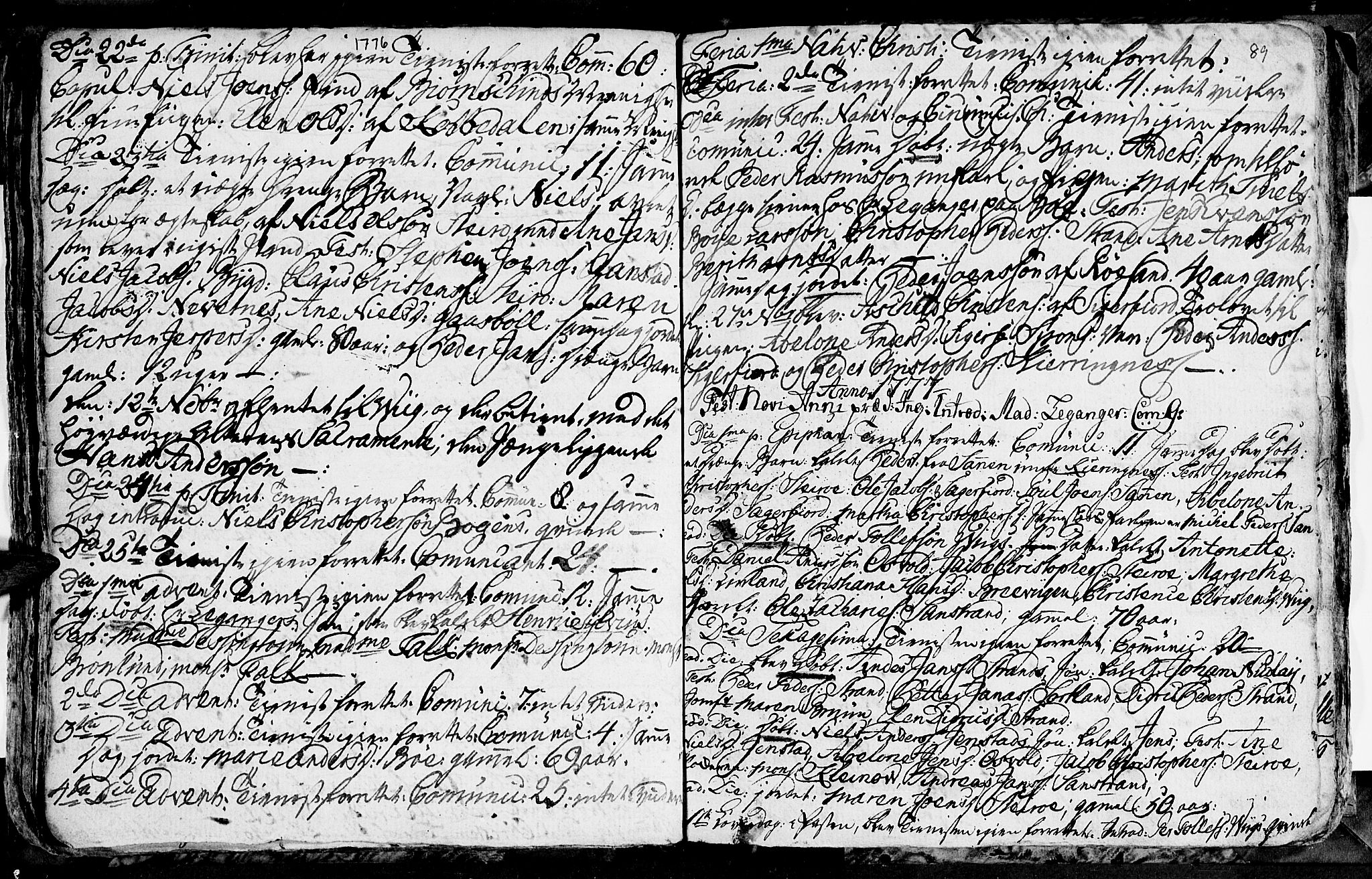 Ministerialprotokoller, klokkerbøker og fødselsregistre - Nordland, AV/SAT-A-1459/895/L1366: Parish register (official) no. 895A01, 1730-1794, p. 89