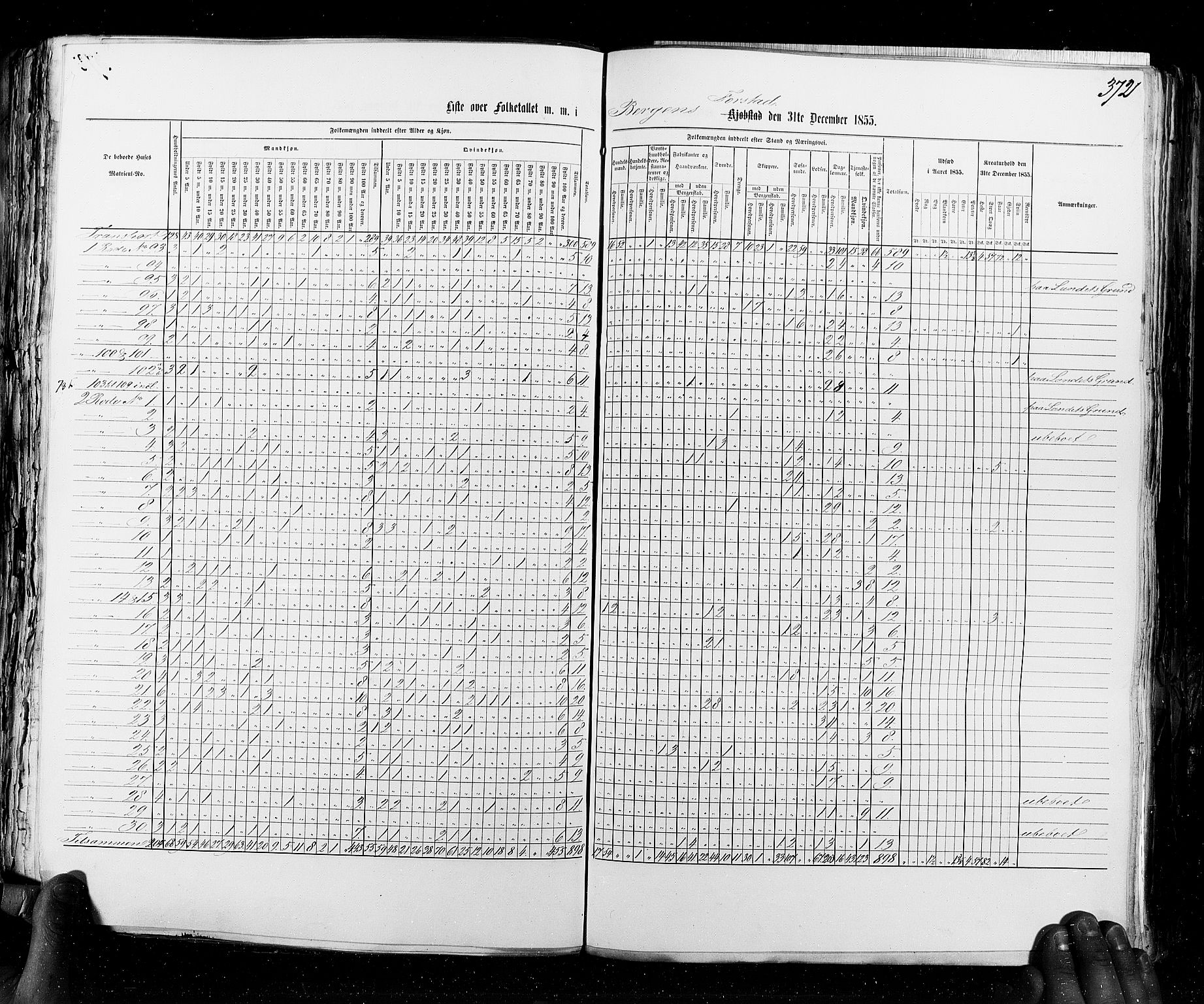 RA, Census 1855, vol. 8: Risør-Vadsø, 1855, p. 372