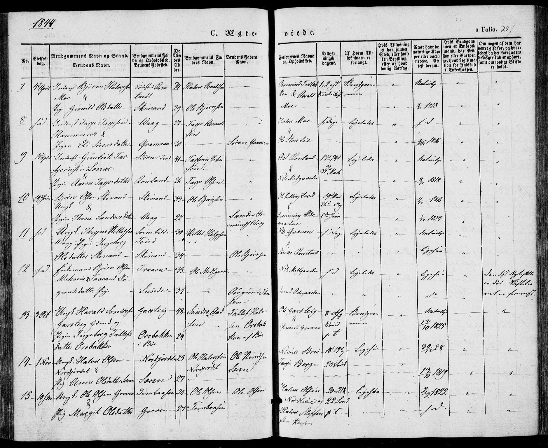 Vinje kirkebøker, SAKO/A-312/F/Fa/L0004: Parish register (official) no. I 4, 1843-1869, p. 247