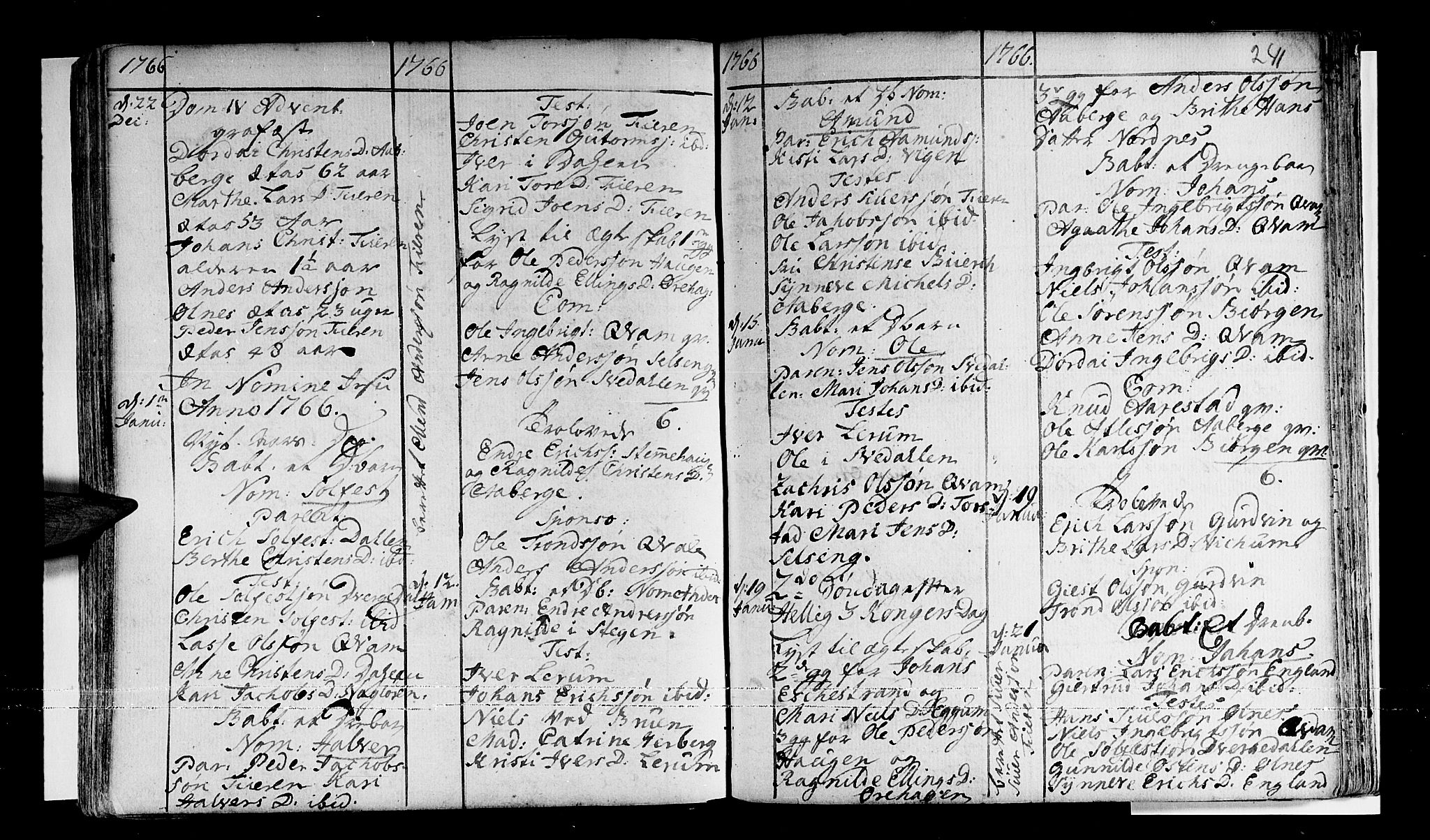 Sogndal sokneprestembete, SAB/A-81301/H/Haa/Haaa/L0003: Parish register (official) no. A 3, 1747-1768, p. 241
