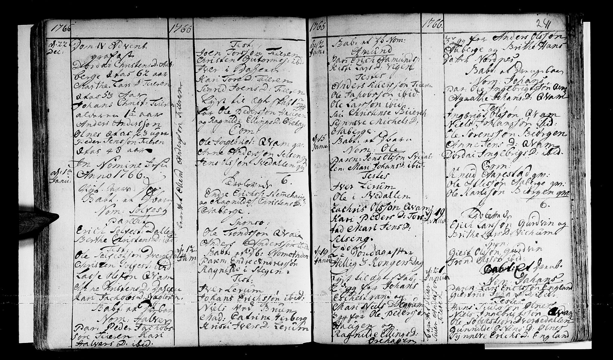 Sogndal sokneprestembete, AV/SAB-A-81301/H/Haa/Haaa/L0003: Parish register (official) no. A 3, 1747-1768, p. 241