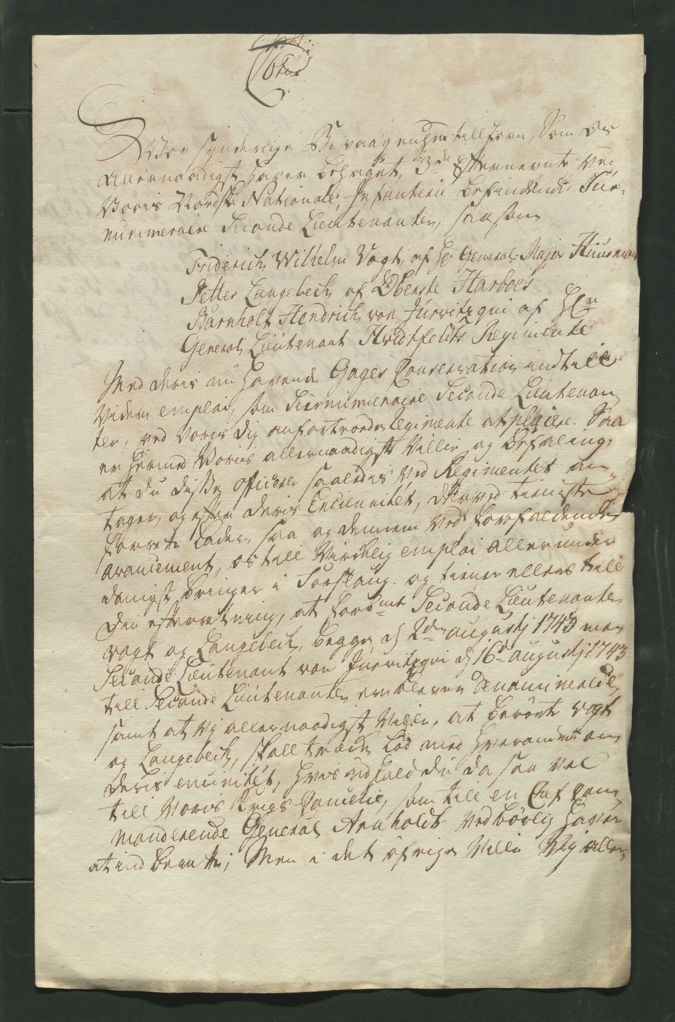 Åker i Vang, Hedmark, og familien Todderud, AV/SAH-ARK-010/J/Jc/L0001: Korrespondanse, 1706-1752, p. 136