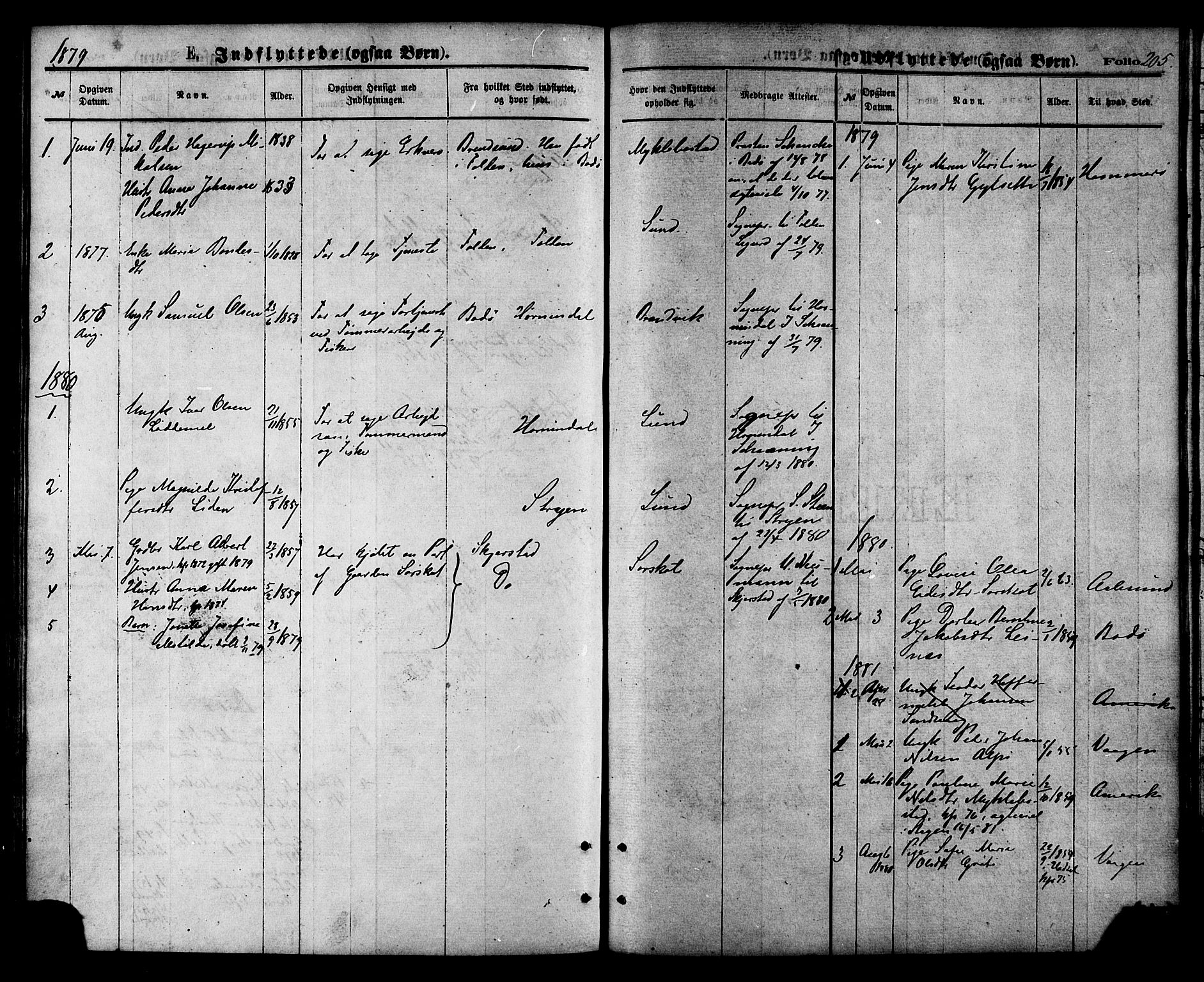 Ministerialprotokoller, klokkerbøker og fødselsregistre - Nordland, AV/SAT-A-1459/857/L0821: Parish register (official) no. 857A01, 1875-1889, p. 205