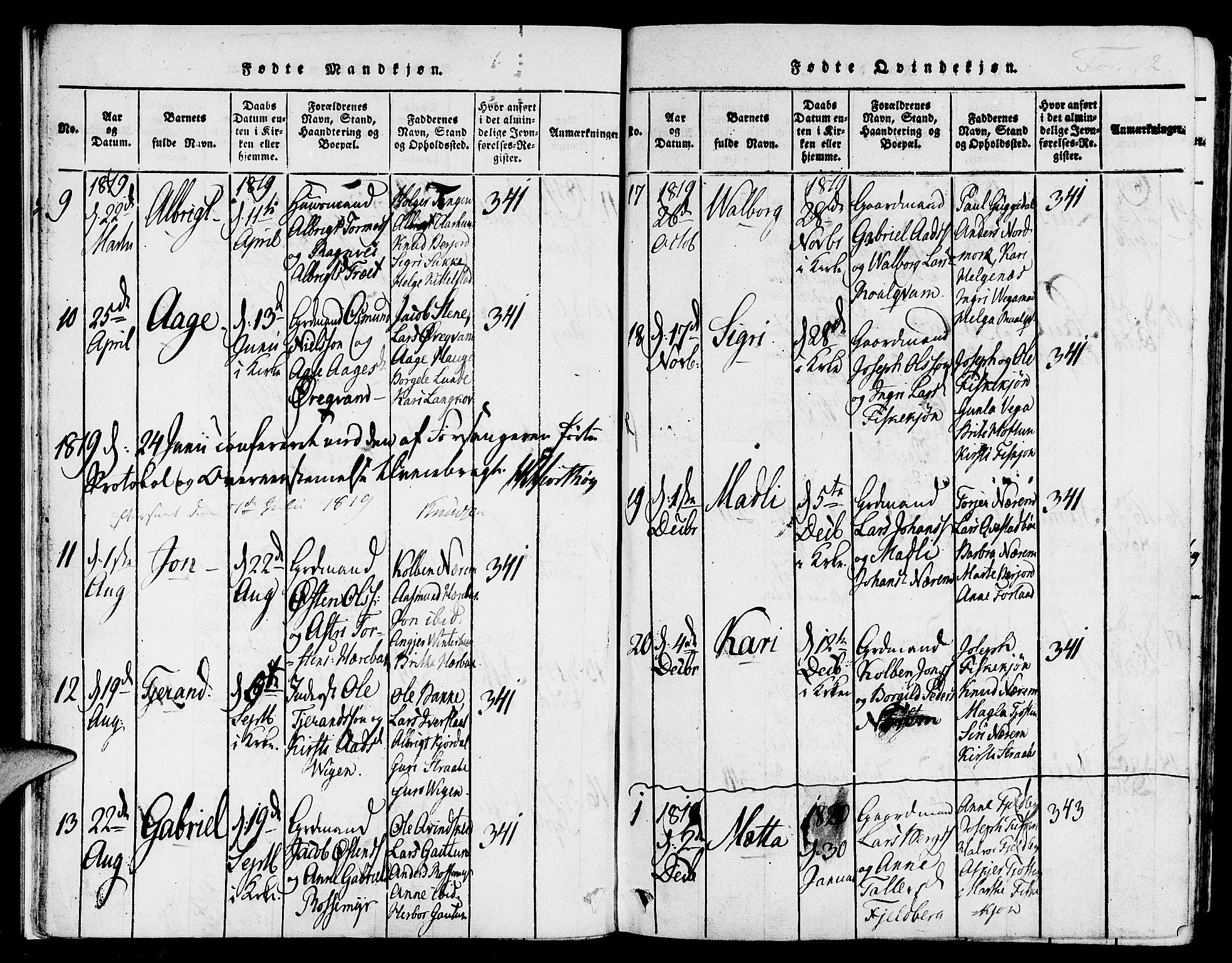 Suldal sokneprestkontor, SAST/A-101845/01/IV/L0006: Parish register (official) no. A 6, 1816-1836, p. 12