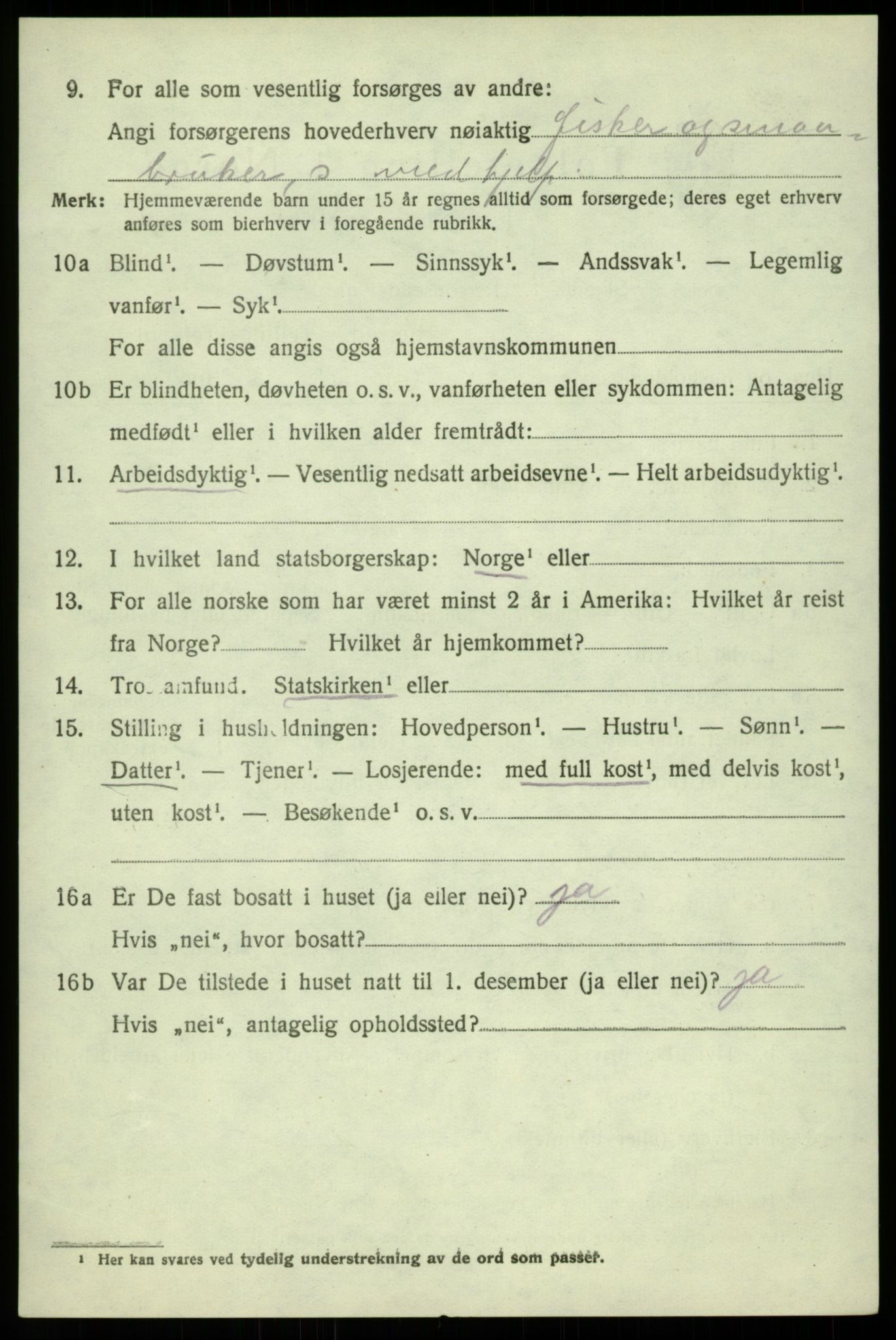 SAB, 1920 census for Sund, 1920, p. 5802