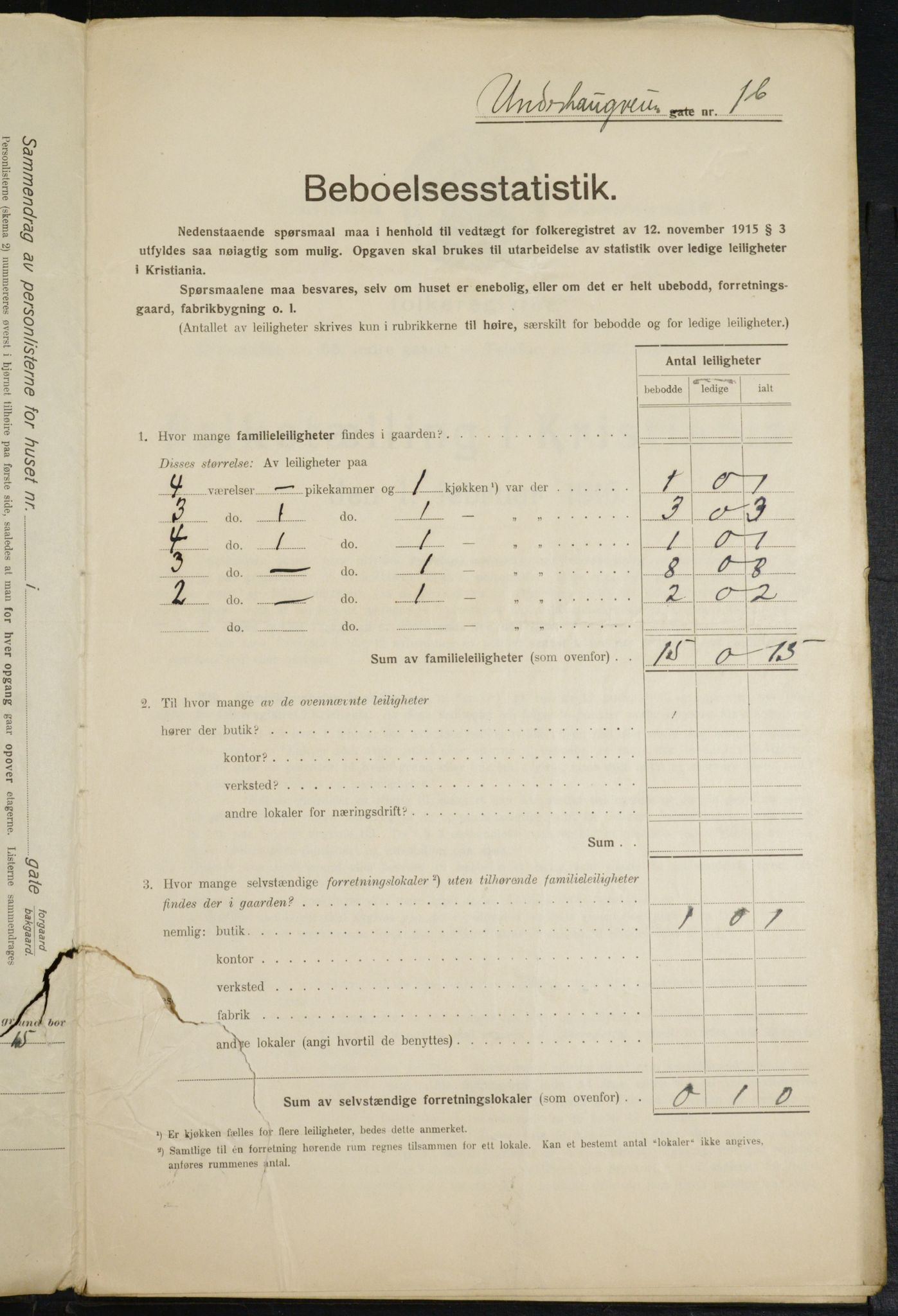 OBA, Municipal Census 1916 for Kristiania, 1916, p. 123469