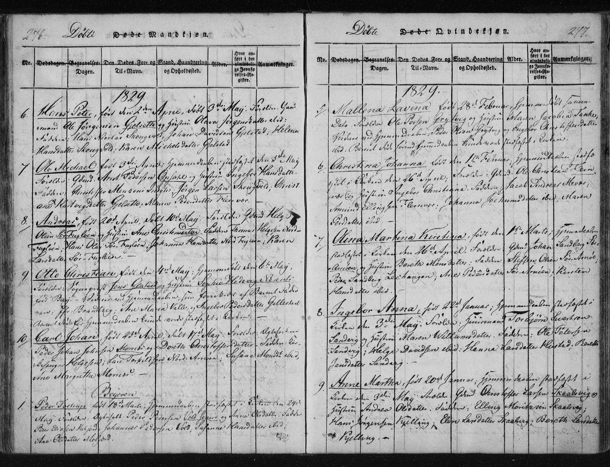 Ministerialprotokoller, klokkerbøker og fødselsregistre - Nordland, SAT/A-1459/805/L0096: Parish register (official) no. 805A03, 1820-1837, p. 276-277