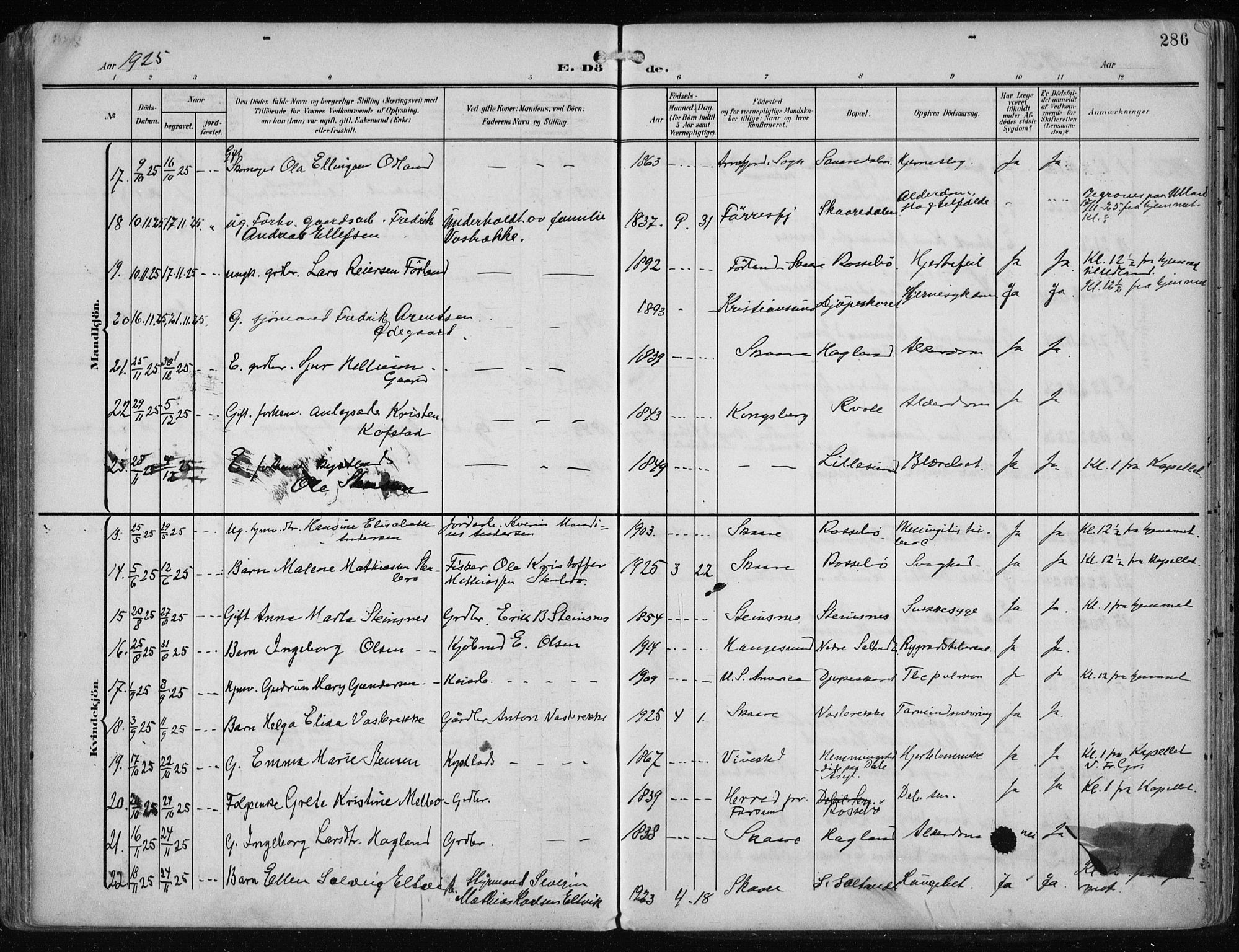 Haugesund sokneprestkontor, AV/SAST-A -101863/H/Ha/Haa/L0010: Parish register (official) no. A 10, 1909-1935, p. 286