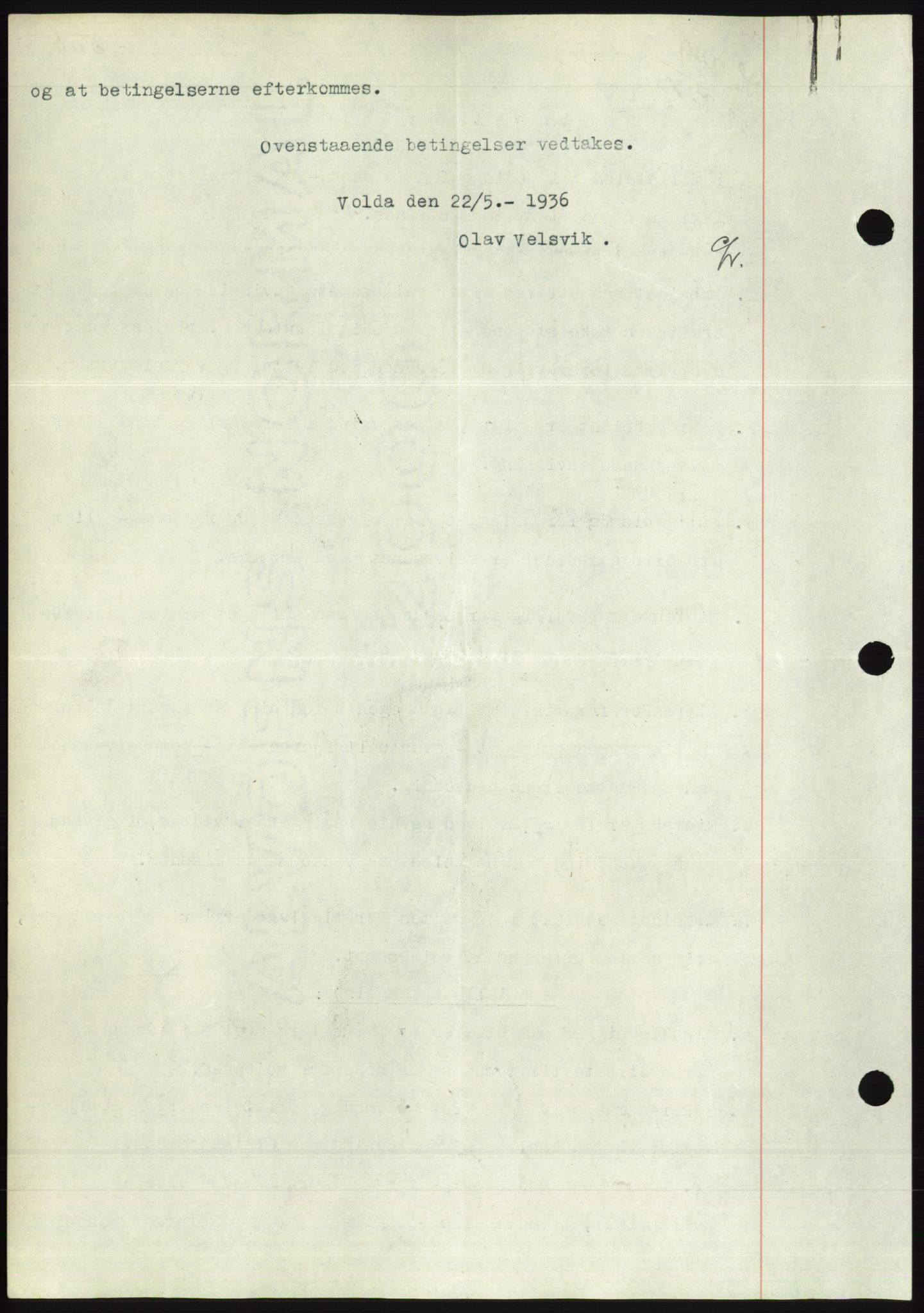 Søre Sunnmøre sorenskriveri, AV/SAT-A-4122/1/2/2C/L0060: Mortgage book no. 54, 1935-1936, Deed date: 28.05.1936