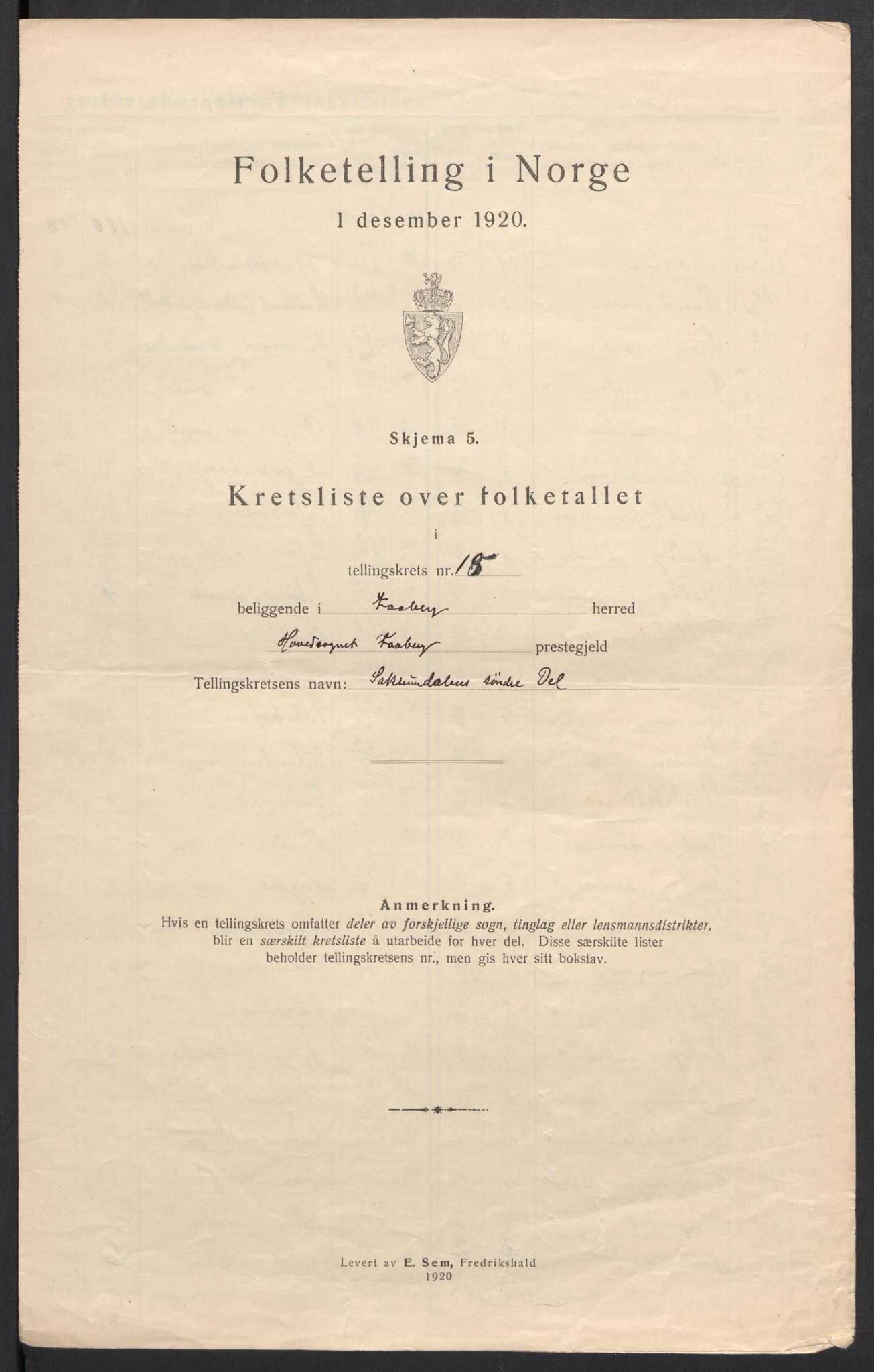 SAH, 1920 census for Fåberg, 1920, p. 69
