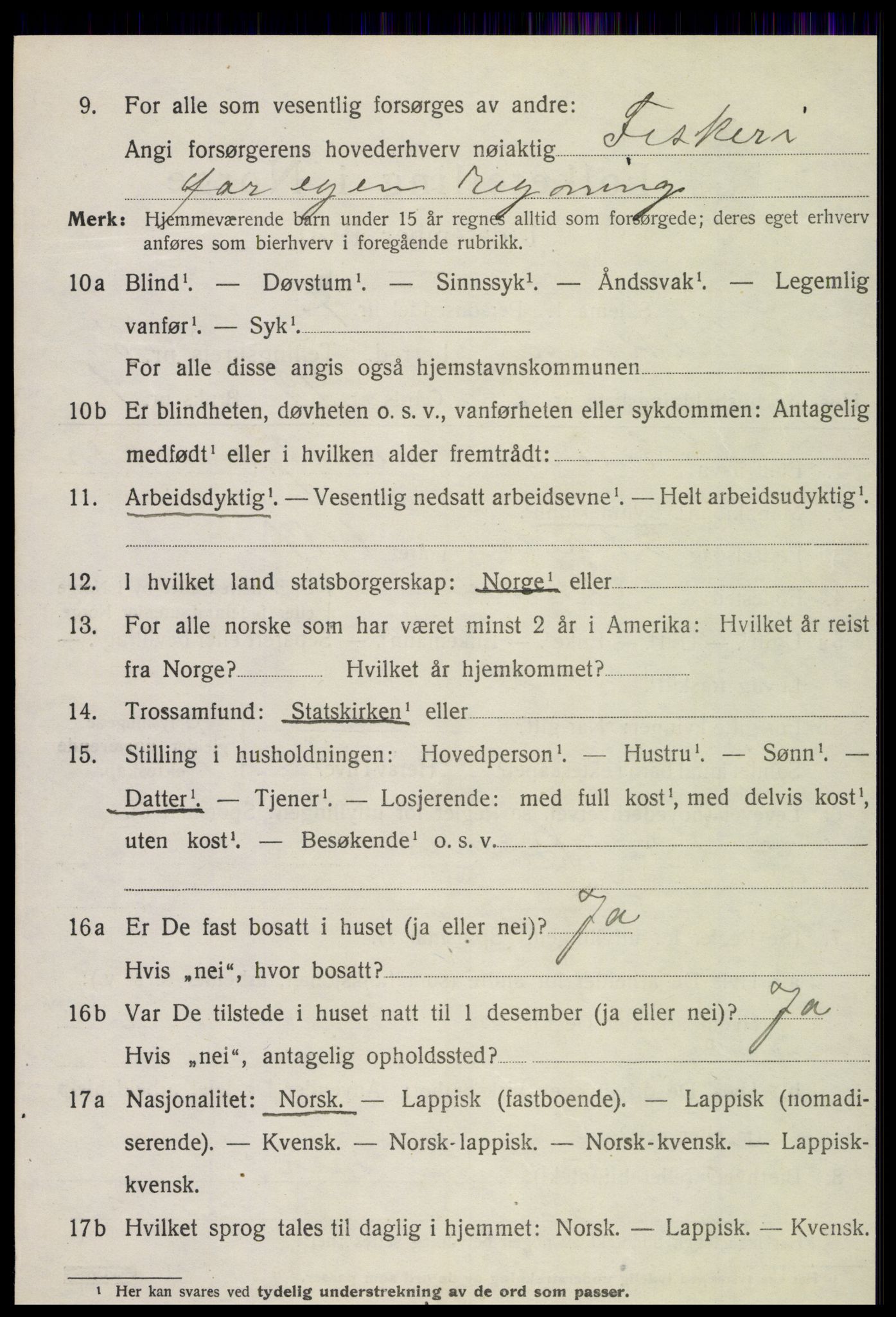 SAT, 1920 census for Vikna, 1920, p. 6000