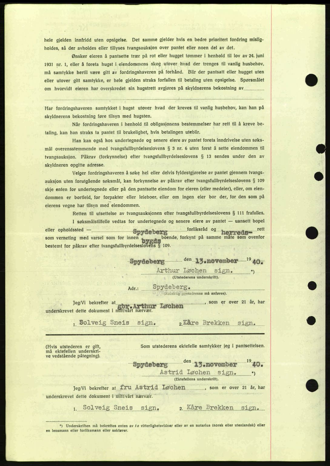 Moss sorenskriveri, SAO/A-10168: Mortgage book no. B10, 1940-1941, Diary no: : 1716/1940