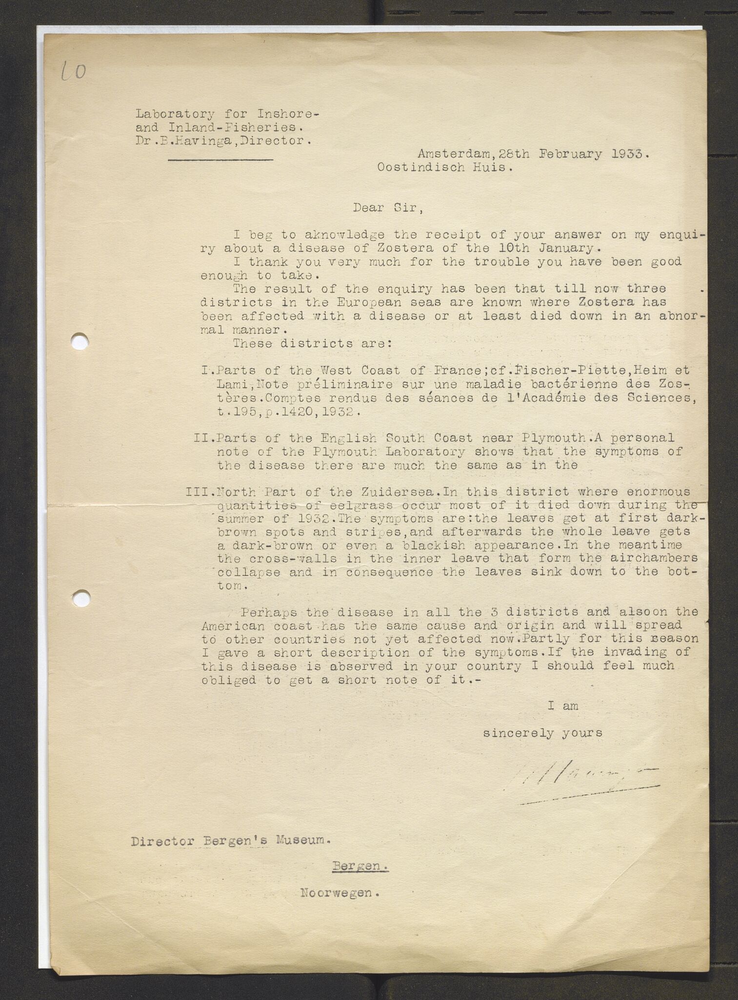 Bergens Museum, AV/SAB-A-17301/13/D/L0002: Korrespondanse , 1928-1940, p. 518